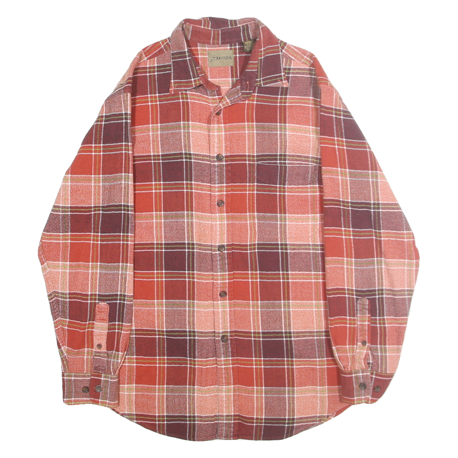 ST JOHNS BAY Mens Red & Burgundy Check Shirt M Classic Fit Cotton Casual Refurbished - N/A refurbished available on Cerqular