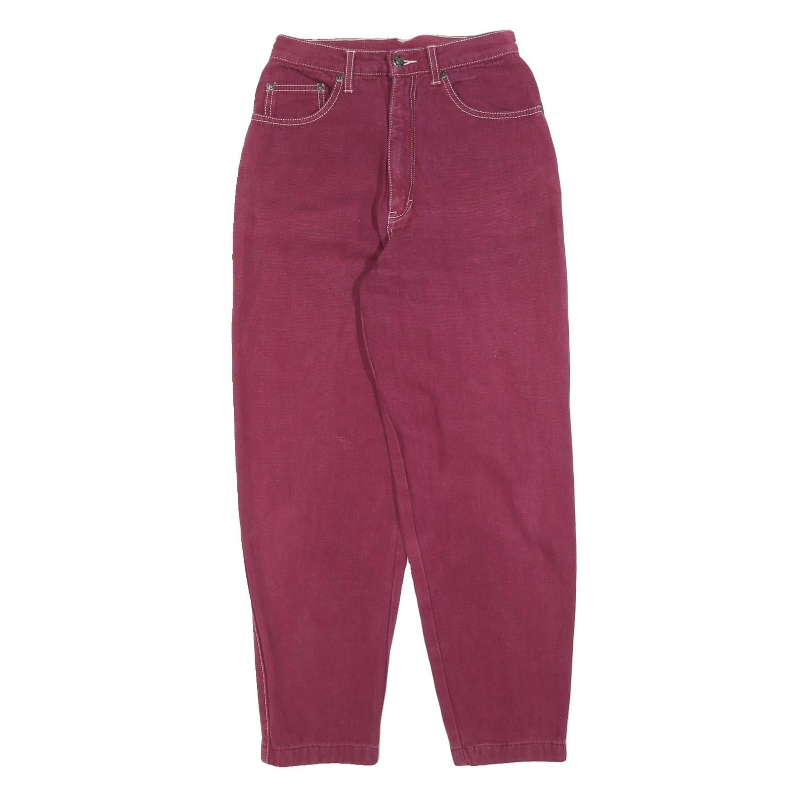 BUS STOP Womens Jeans Red Regular Straight Denim W25 L26 Cotton Blend Zip Refurbished - N/A refurbished available on Cerqular
