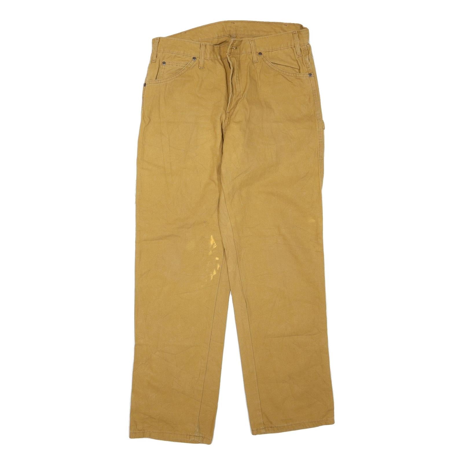DICKIES Mens Cotton Blend Brown Regular Straight Trousers W32 L32 Workwear Refurbished - N/A refurbished available on Cerqular