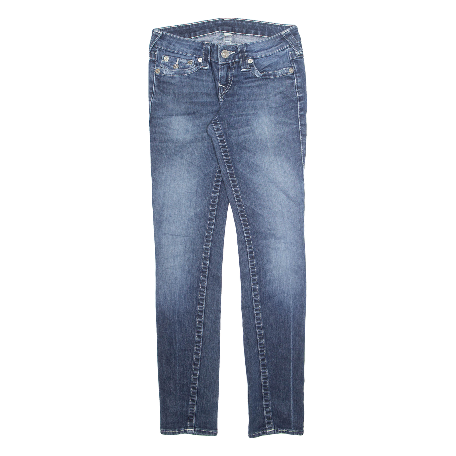 TRUE RELIGION Womens Jeans Blue Regular Skinny Stone Wash W26 L31 Refurbished - N/A refurbished available on Cerqular
