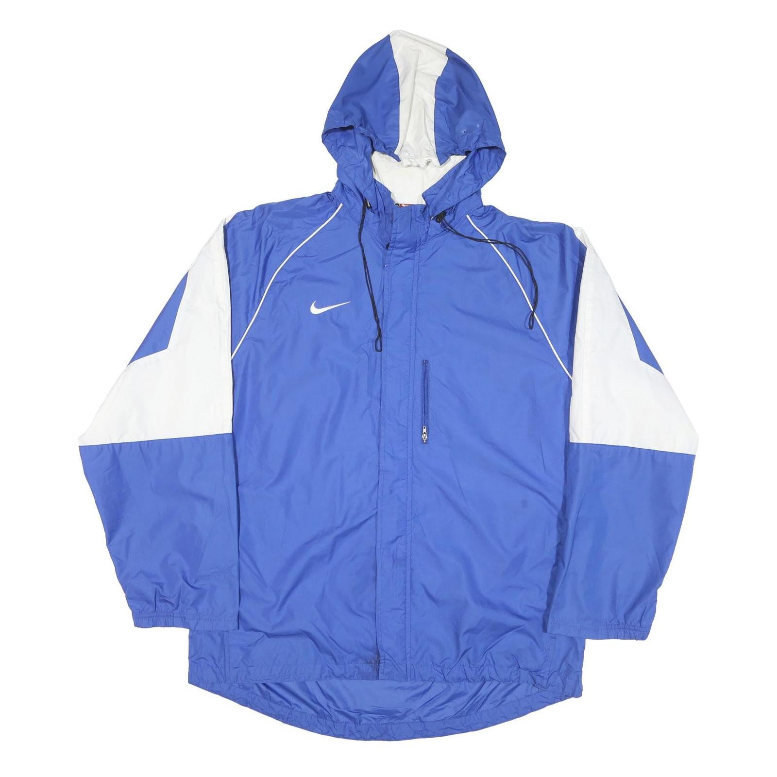 NIKE Mens Blue & White Zip Jacket XL Polyester Blend Plain Sports Hooded Refurbished - N/A refurbished available on Cerqular