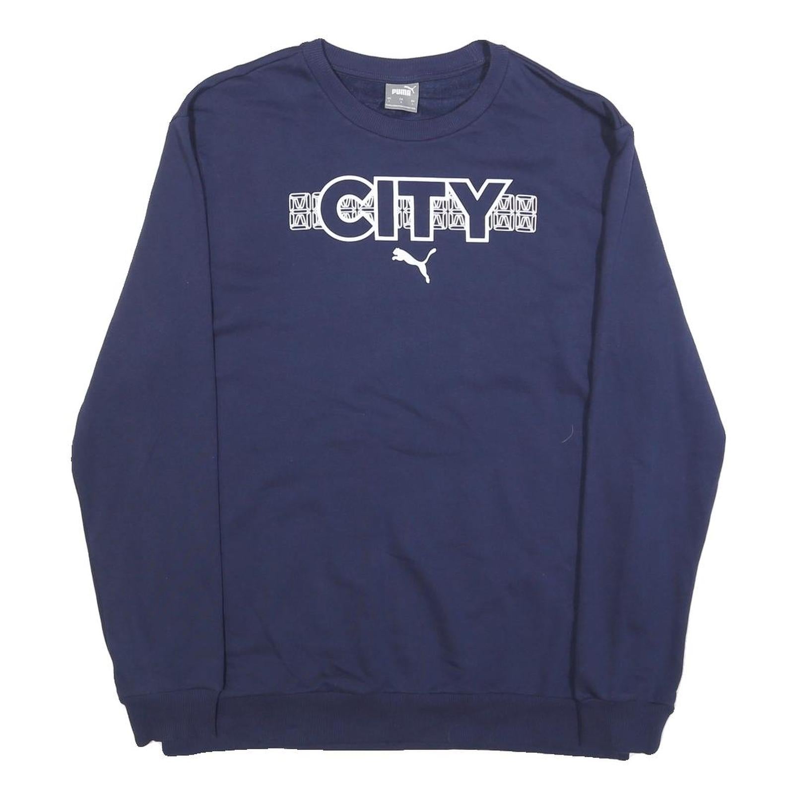 Buy PUMA Mens Navy Blue CITY Logo Crew Neck L Sweatshirt Cotton Blend Pullover Refurbished - $35.09 PUMA Mens Navy Blue CITY Logo Crew Neck L Sweatshirt Cotton Blend Pullover Refurbished - N/A refurbished available on Cerqular