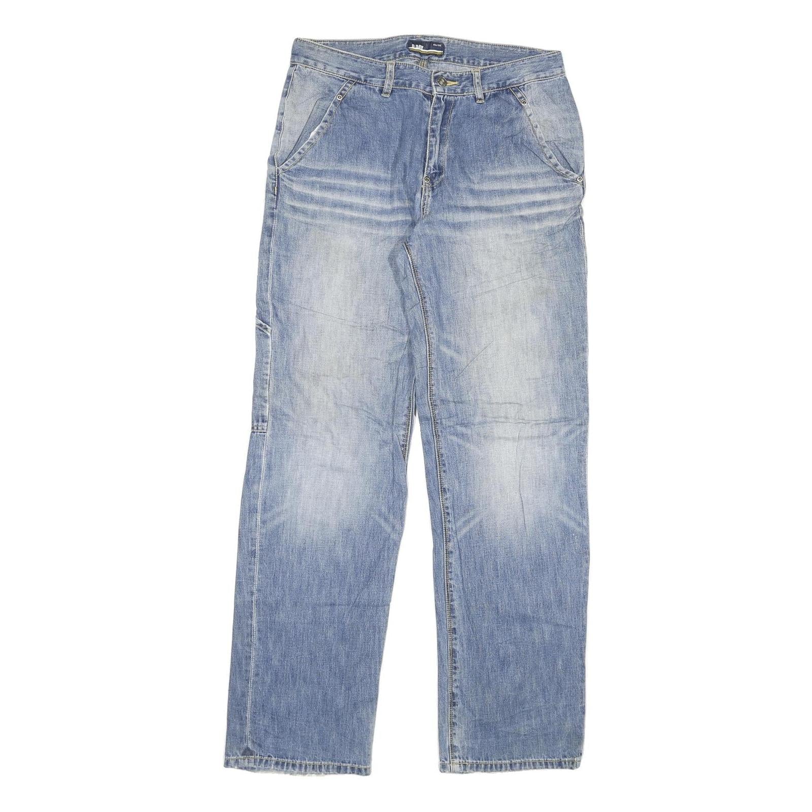 D DAY Mens Regular Fit Blue Denim Cotton Blend Jeans W30 L32 Functional Pockets Refurbished - N/A refurbished available on Cerqular