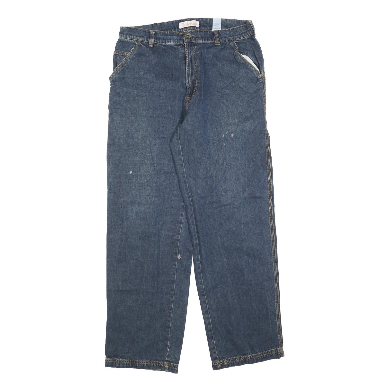 TIMBERLAND Mens Relaxed Blue Denim Jeans W32 L32 Zip Cotton Blend Workwear Refurbished - N/A refurbished available on Cerqular
