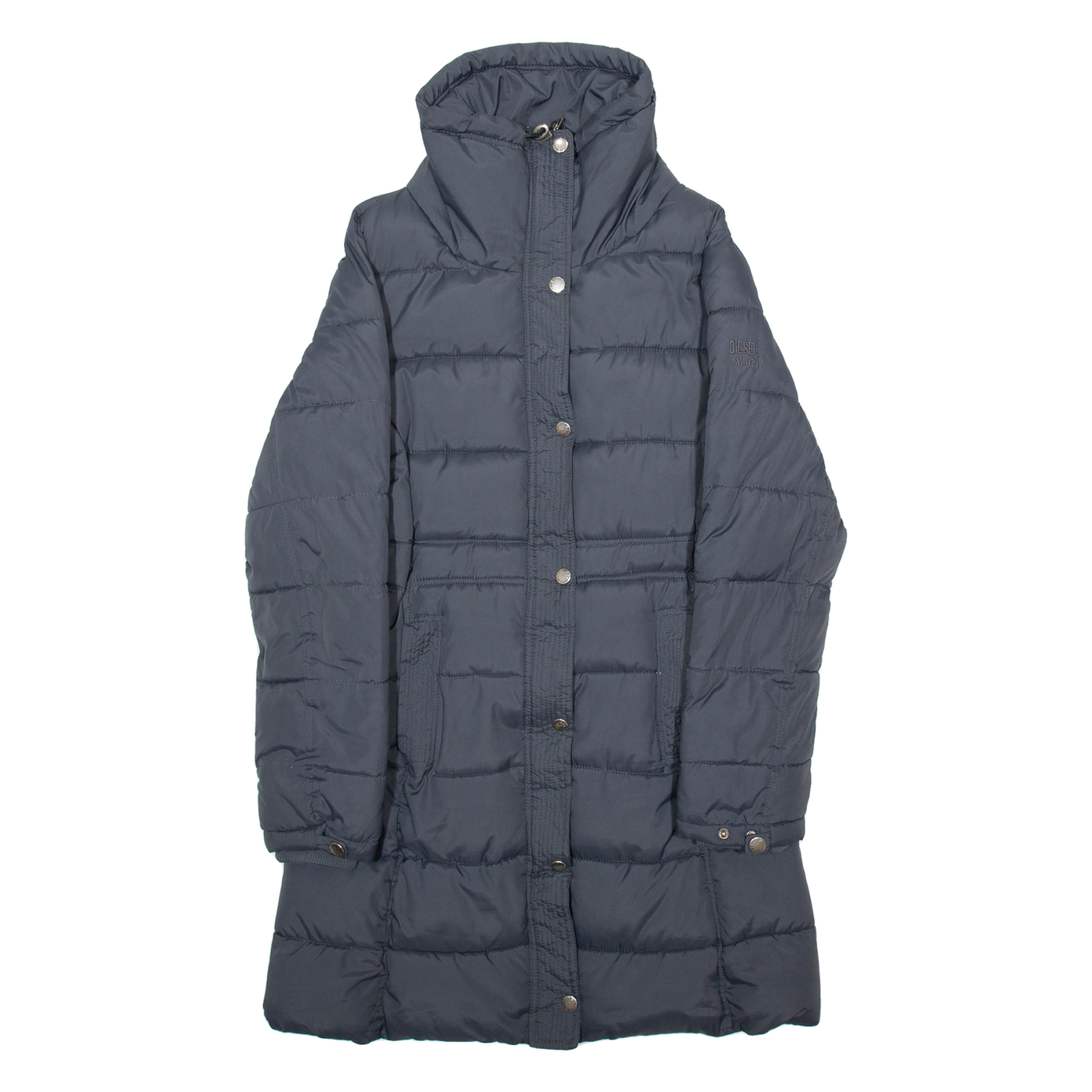 DIESEL Womens Puffer Coat Grey L Refurbished - N/A refurbished available on Cerqular