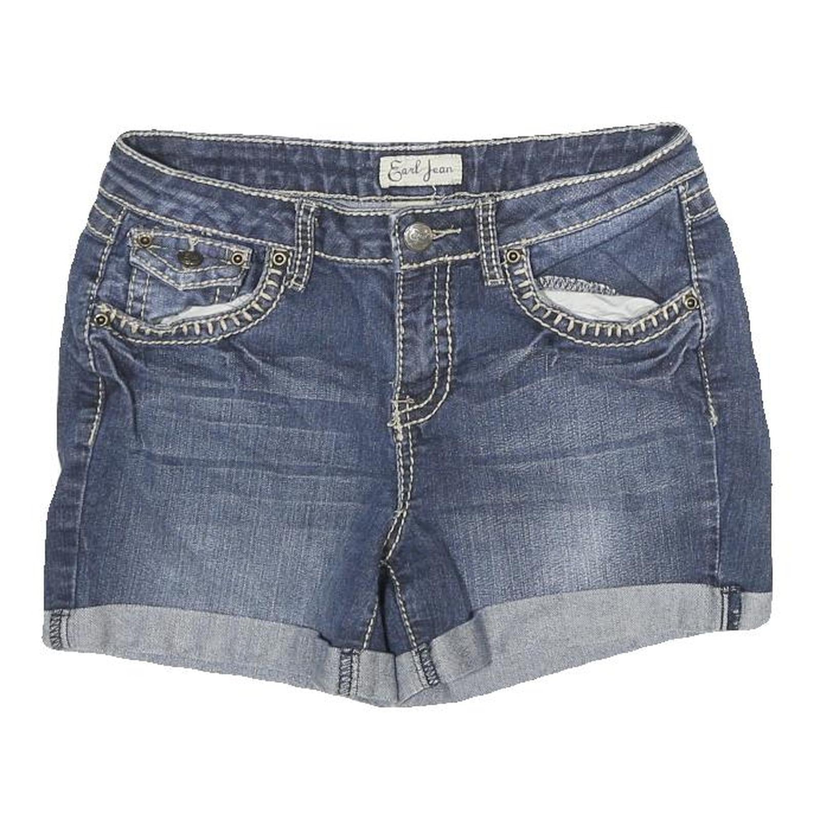 EARL JEAN Womens Denim Blue Casual Shorts M W28 Cuffed Hem Stitch Detail Refurbished - N/A refurbished available on Cerqular
