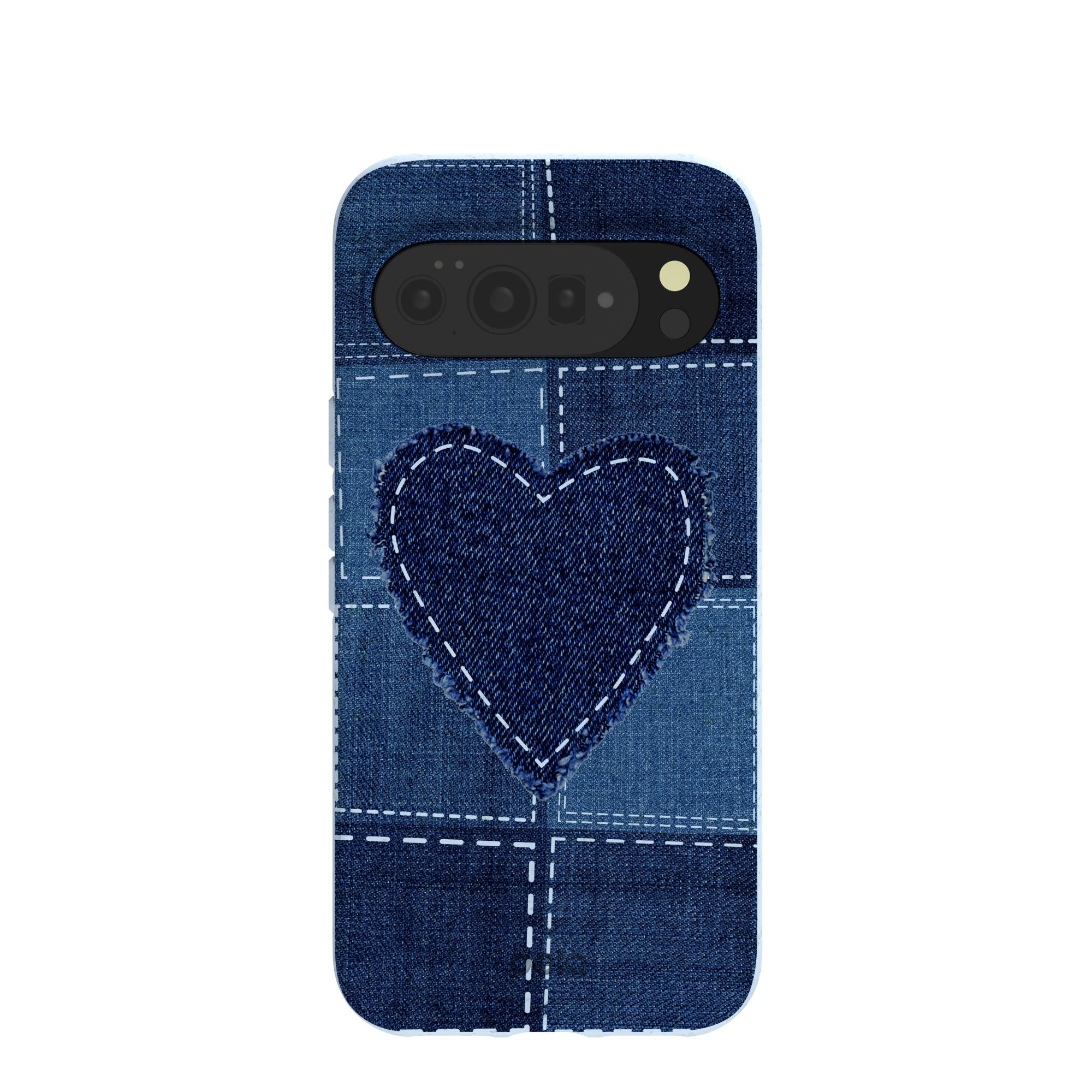 Powder Blue Denim Heart Google Pixel 10 Pro XL Case Refurbished - Pela Case refurbished available on Cerqular