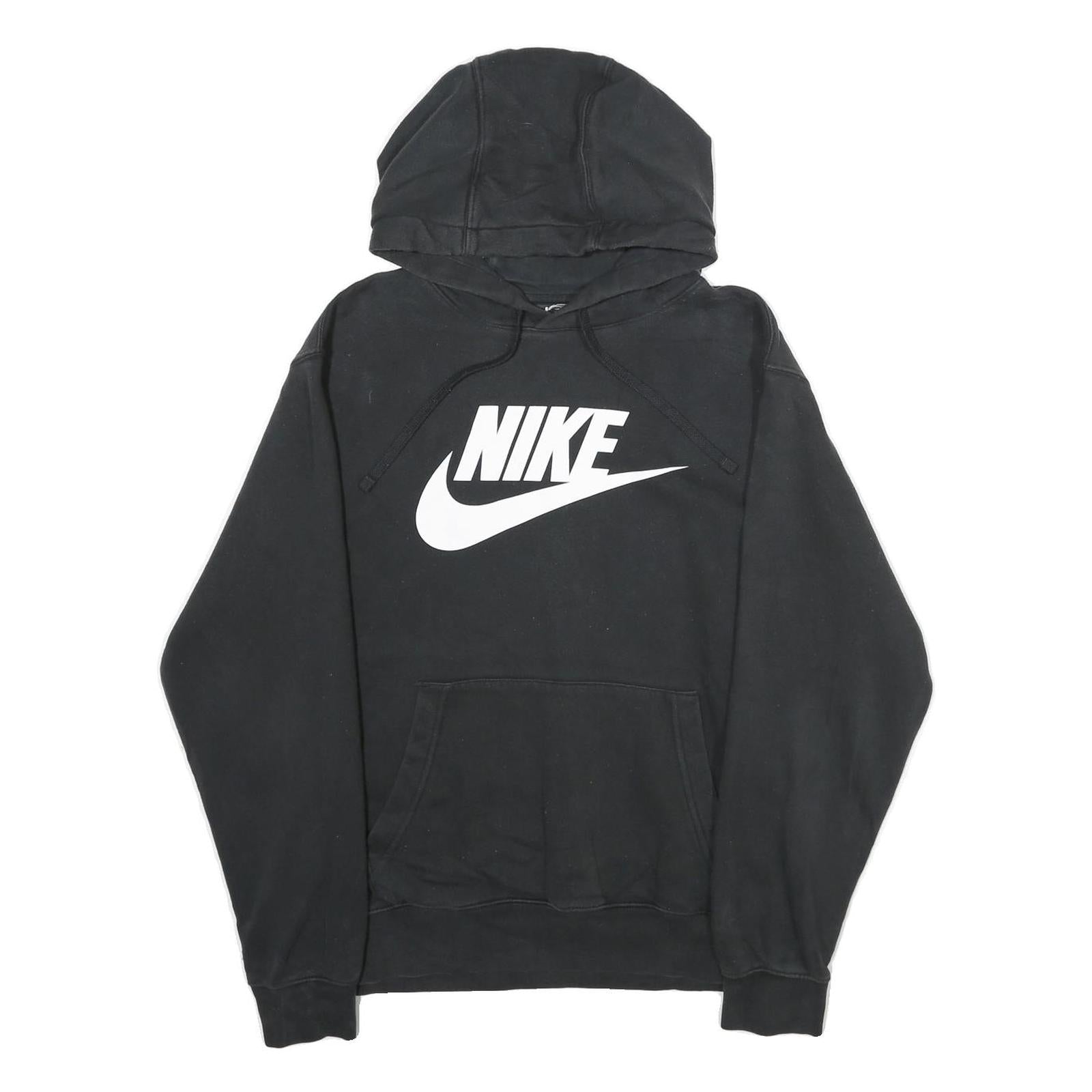 NIKE Mens Black Hoodie L Cotton Blend Pullover Sweatshirt Casual Refurbished - N/A refurbished available on Cerqular
