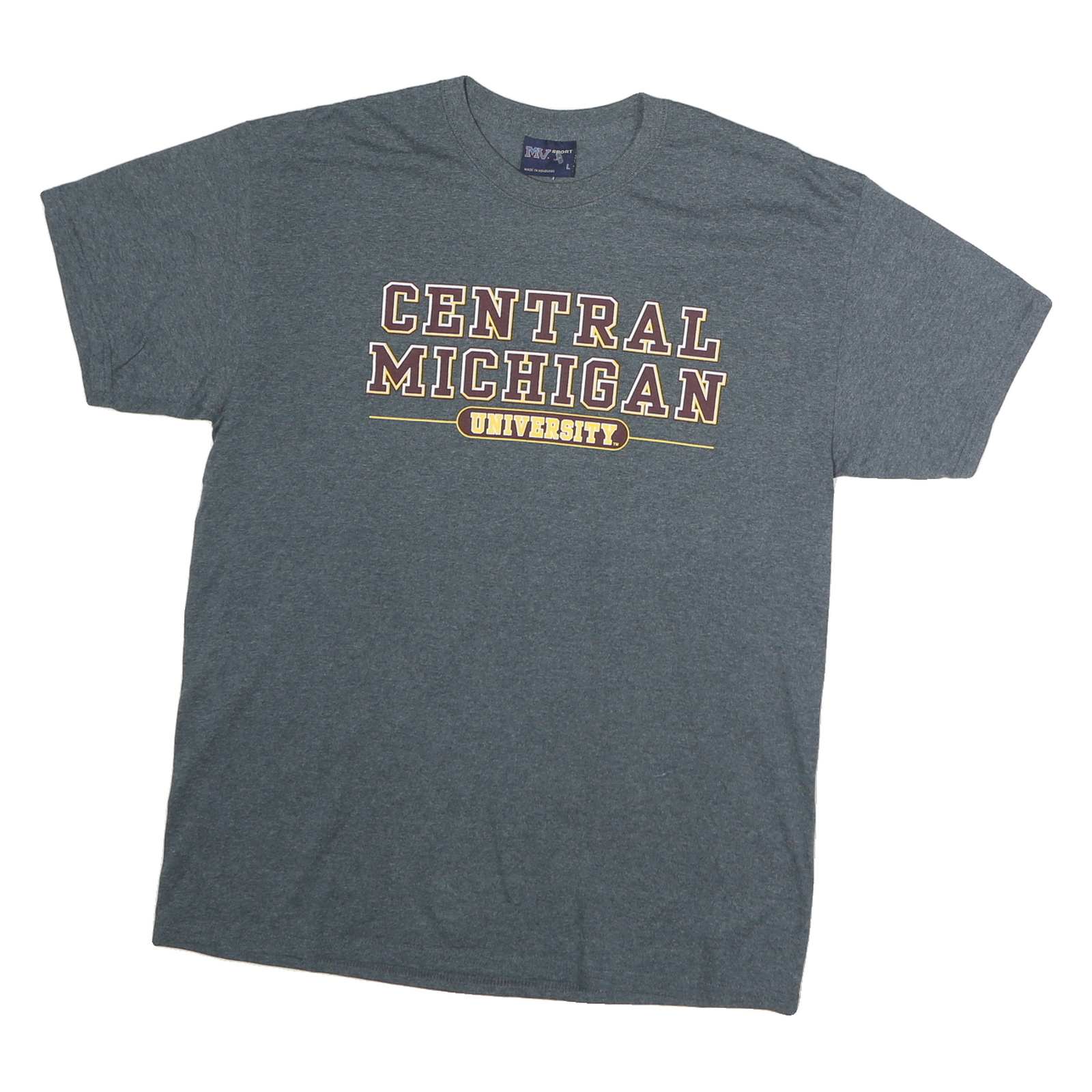 MV SPORT Mens Grey Central Michigan University Graphic T-Shirt L Short Sleeve Refurbished - N/A refurbished available on Cerqular