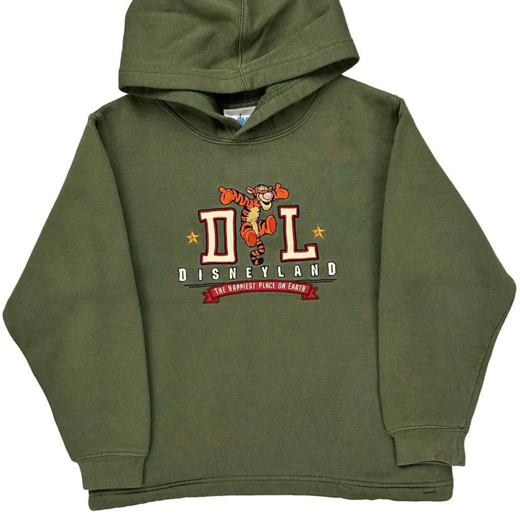 Age 8 Disney Hoodie - Medium Green Cotton Refurbished - Thrifted (note: this is a term often used to describe second- refurbished available on Cerqular