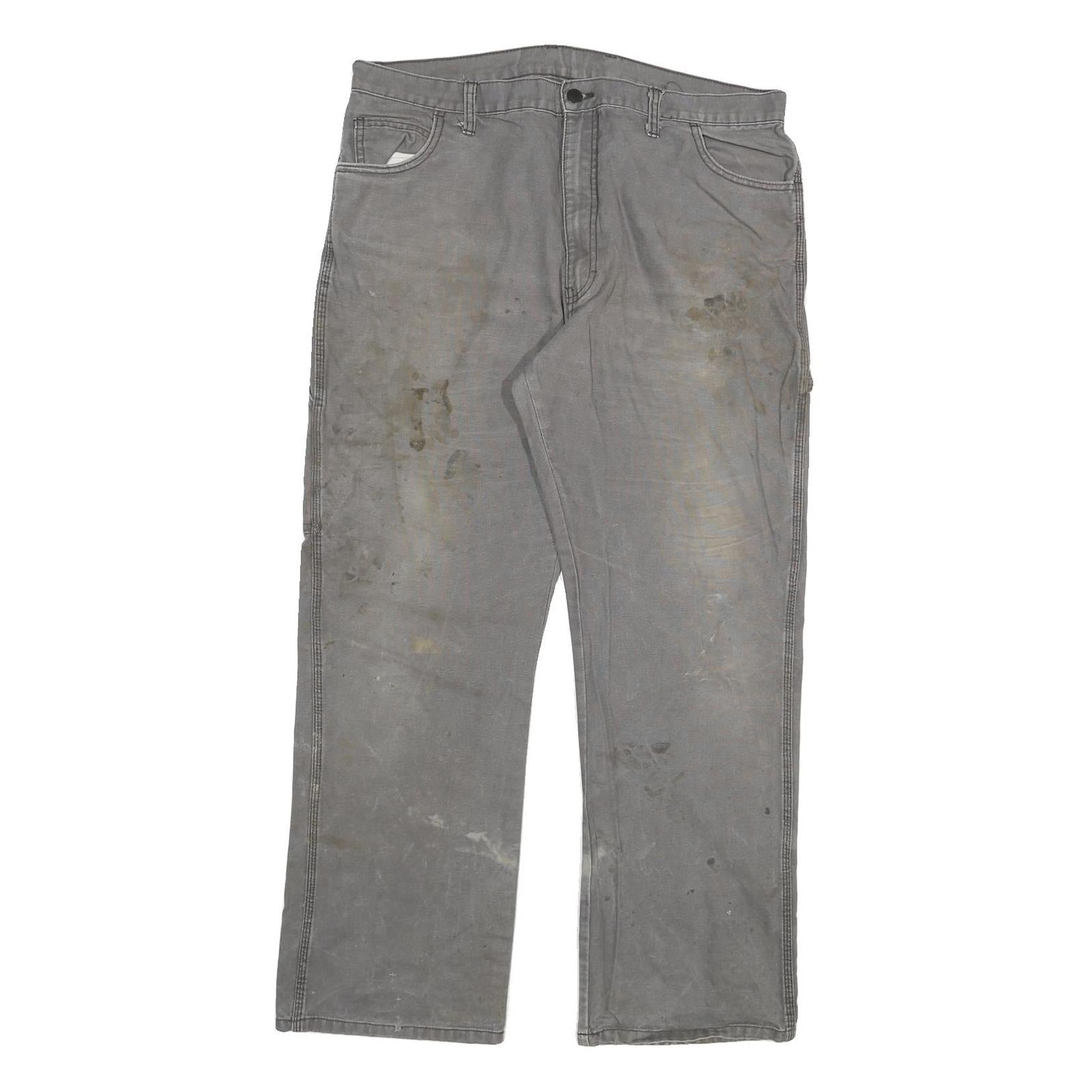 DICKIES Mens Regular Fit Grey Cotton Blend Denim Jeans W38 L30 Workwear Zip Refurbished - N/A refurbished available on Cerqular
