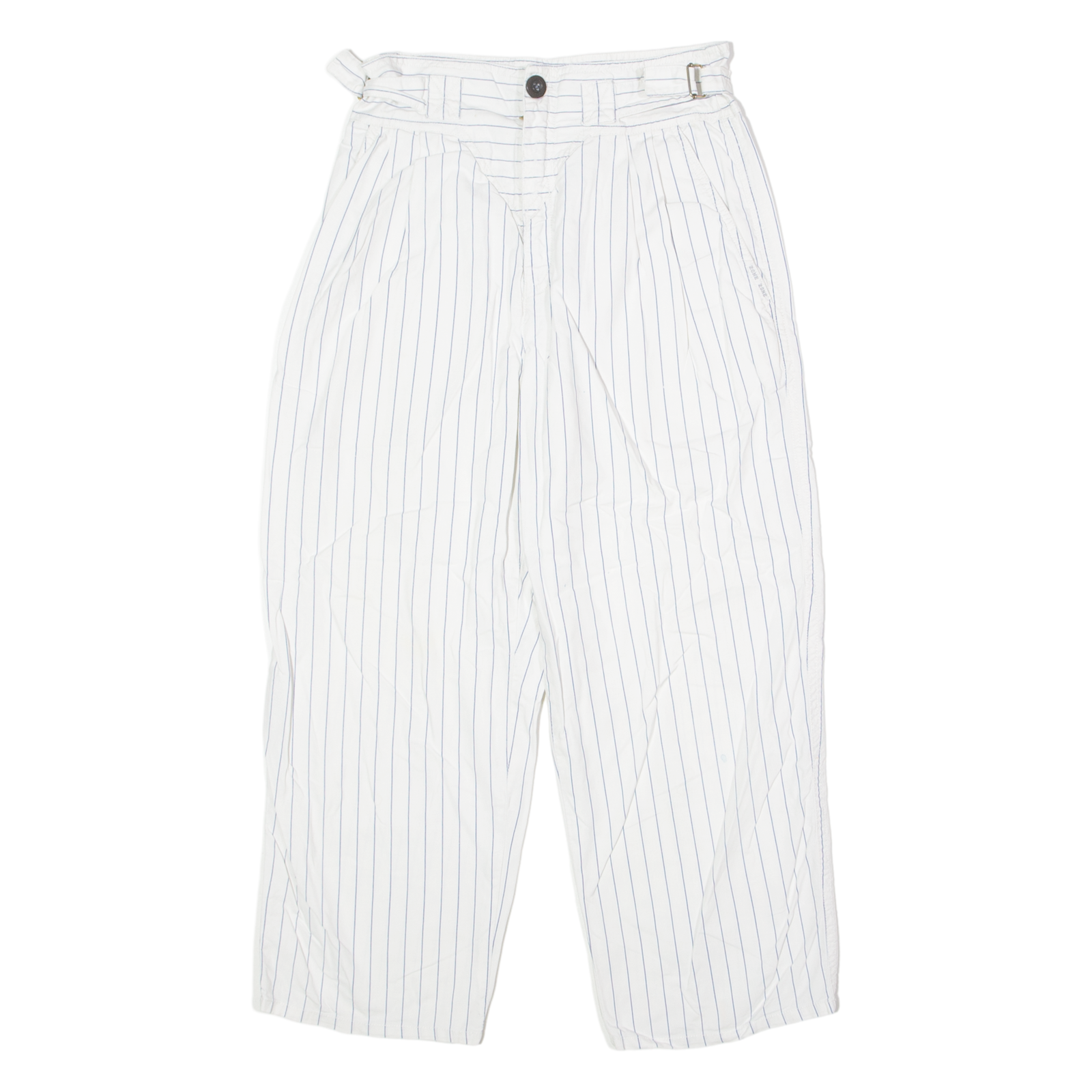 ZONE ZONE Striped Womens Trousers White Regular Straight 90s W26 L21 Refurbished - N/A refurbished available on Cerqular