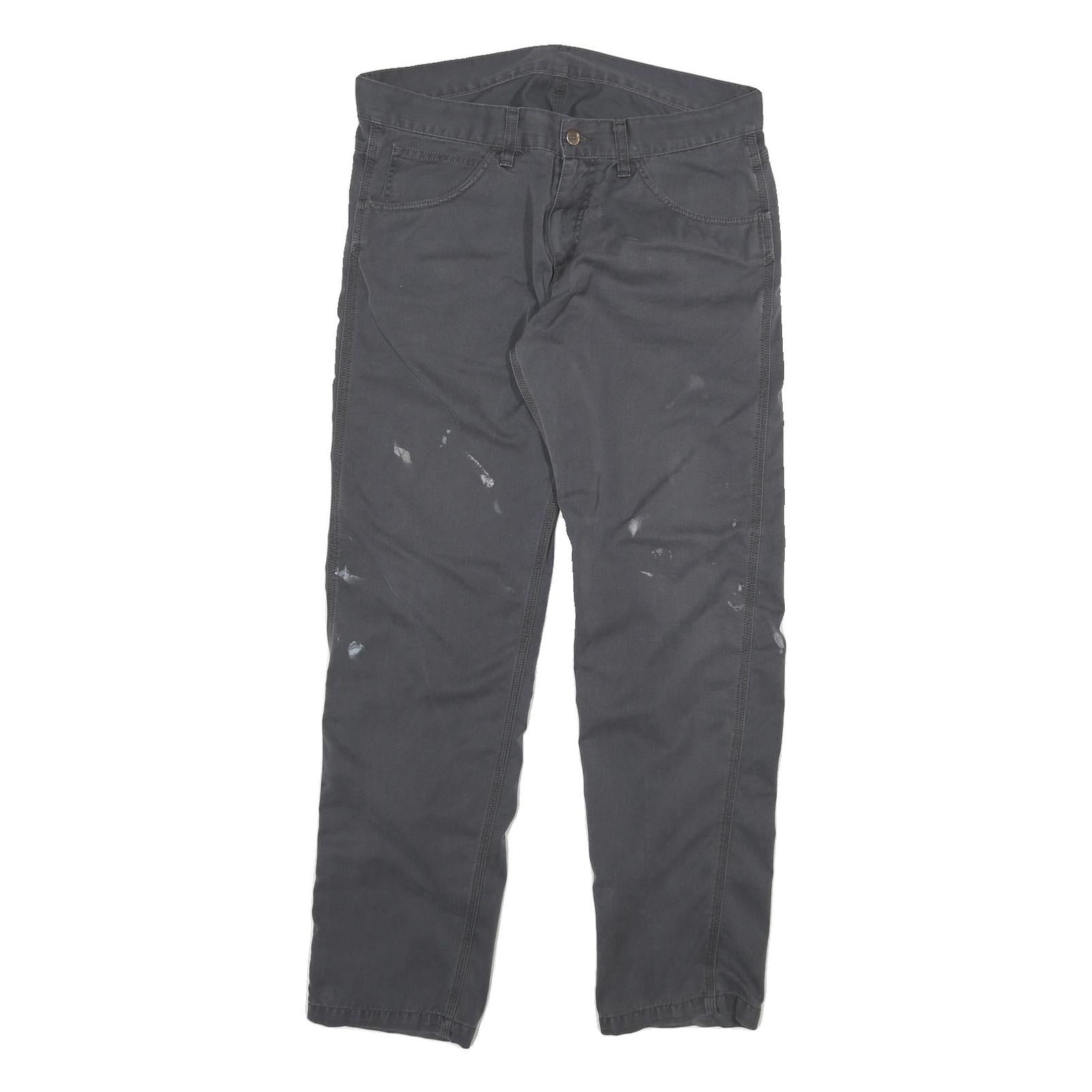 CARHARTT Mens Cotton Blend Grey Regular Straight Trousers W34 L32 Workwear Refurbished - N/A refurbished available on Cerqular