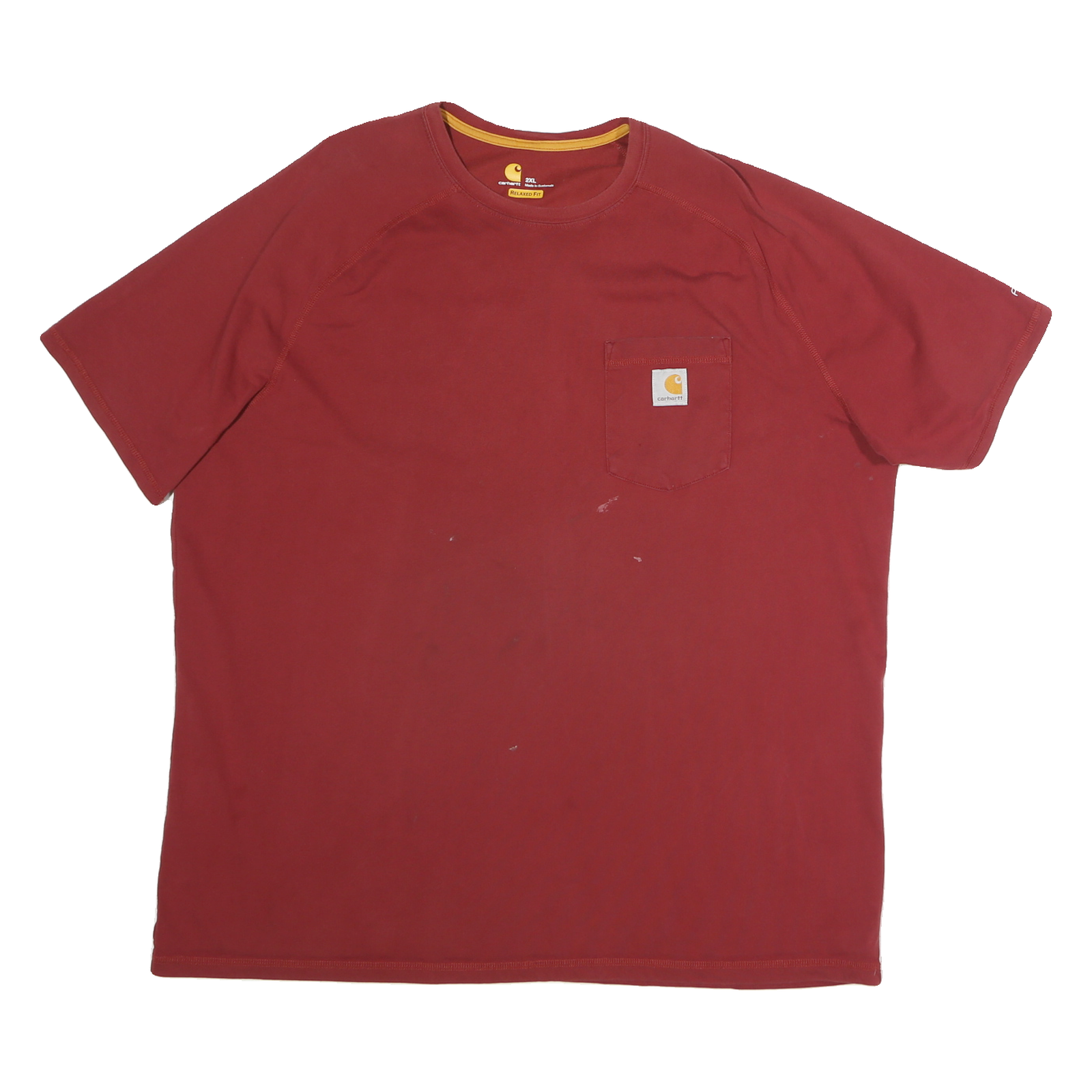 CARHARTT Mens Maroon Relaxed Fit 2XL Short Sleeve Crew Neck Pocket T-Shirt Refurbished - N/A refurbished available on Cerqular