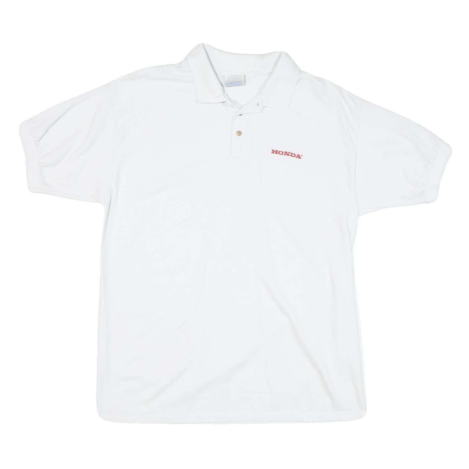 GILDAN Womens White Honda Short Sleeve Polo Shirt L Cotton Blend Classic Refurbished - N/A refurbished available on Cerqular