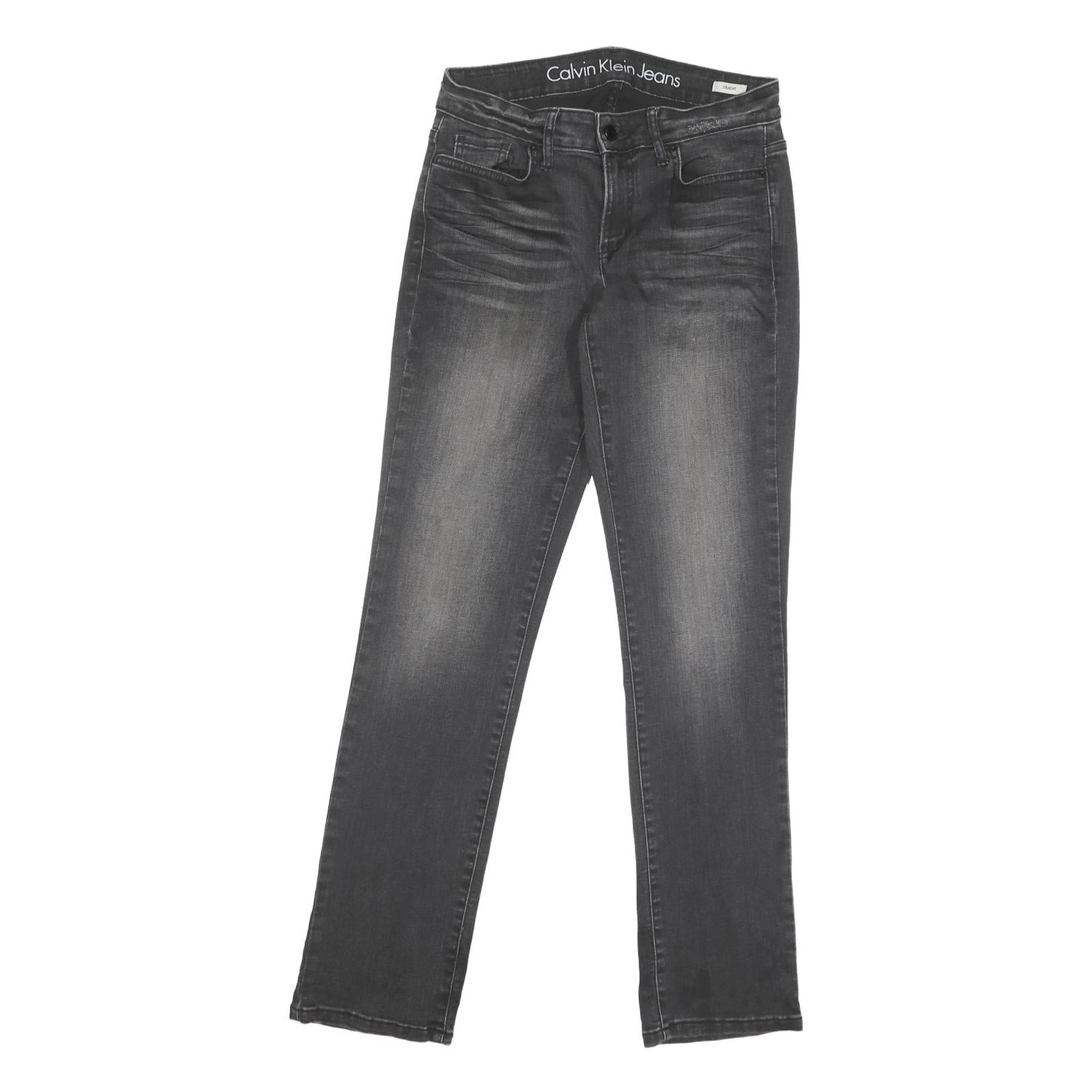 CALVIN KLEIN JEANS Mens Grey Regular Straight Denim Medium W28 L31 Zip Cotton Refurbished - N/A refurbished available on Cerqular
