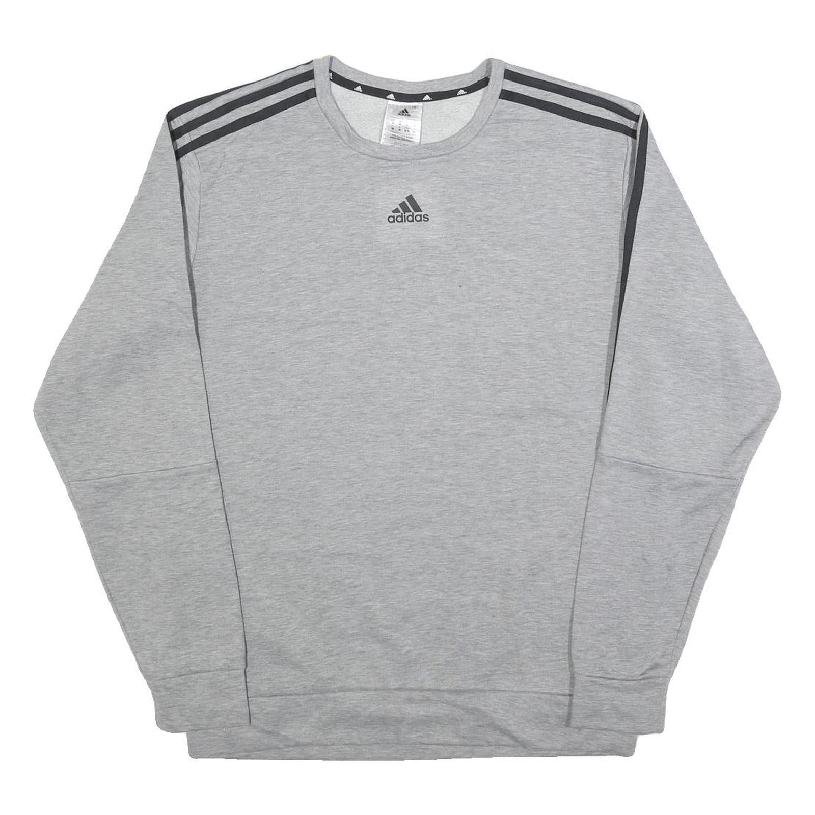 ADIDAS Mens Grey Sweatshirt M Crew Neck Cotton Blend Pullover Sports Casual Refurbished - N/A refurbished available on Cerqular