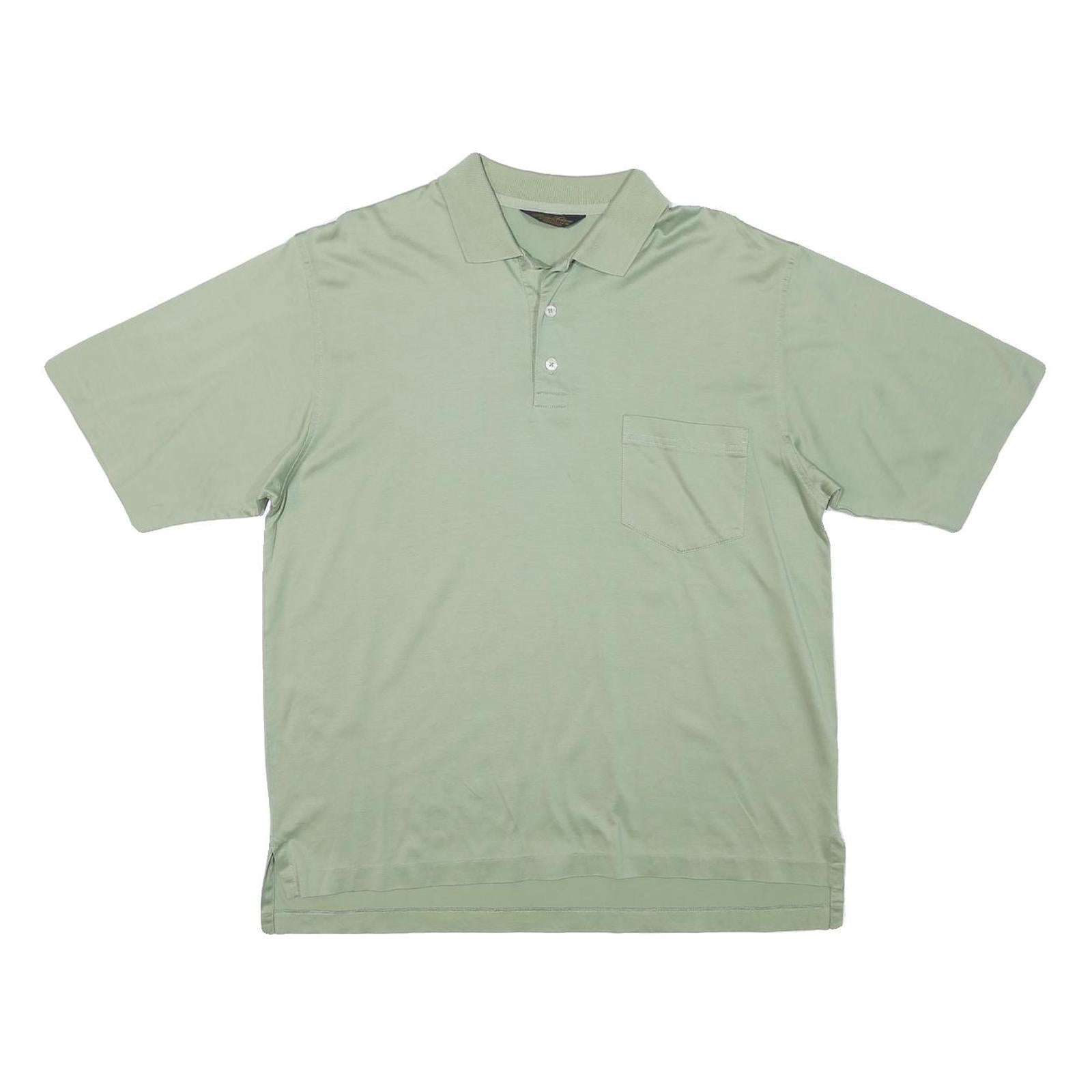BROOKS BROTHERS Mens Green M Polo Shirt Cotton Blend Short Sleeve Plain Pocket Refurbished - N/A refurbished available on Cerqular