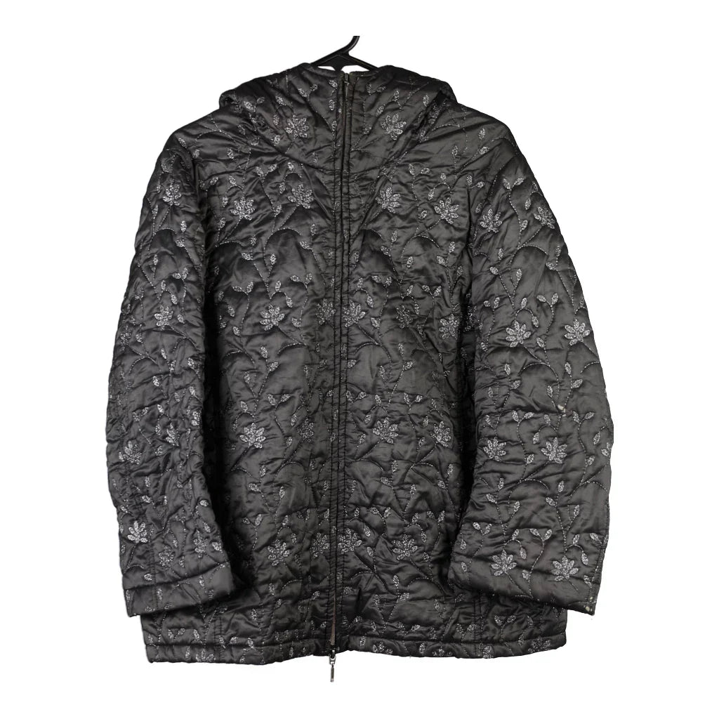 Unbranded Embroidered Puffer - Medium Black Polyester Refurbished - Thrifted (note: this is a term often used to describe second- refurbished available on Cerqular
