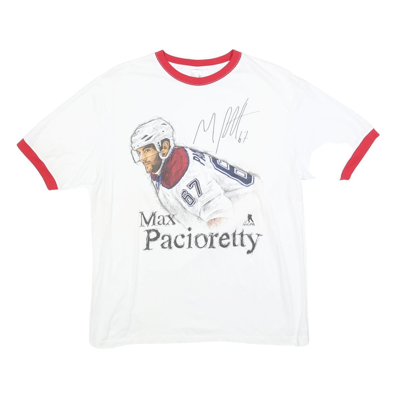 NLHPA Mens White & Red Max Pacioretty Graphic T-Shirt M Crew Neck Short Sleeve Refurbished - N/A refurbished available on Cerqular