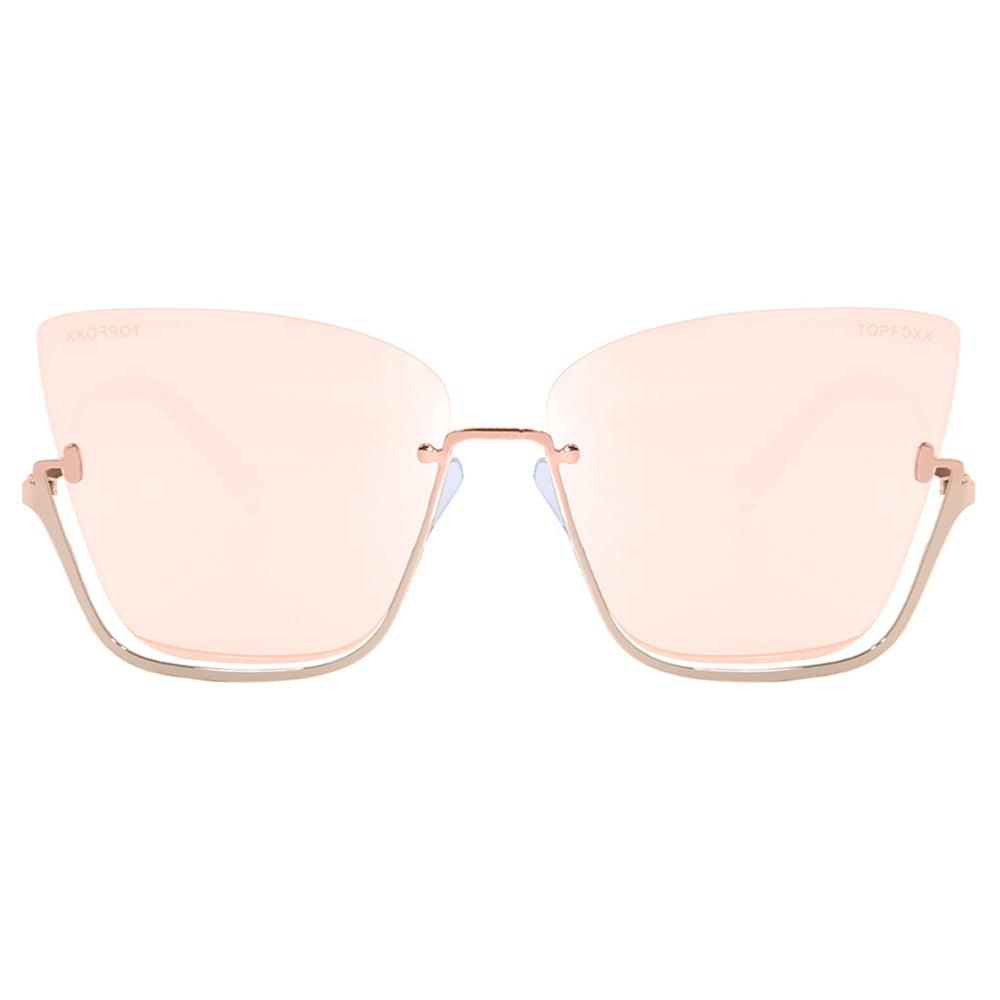 Vixen - Rosegold Frame Rosegold Lens Metal Cateye Sunglasses | Color: Rose Gold | Size: OS Refurbished - N/A refurbished available on Cerqular
