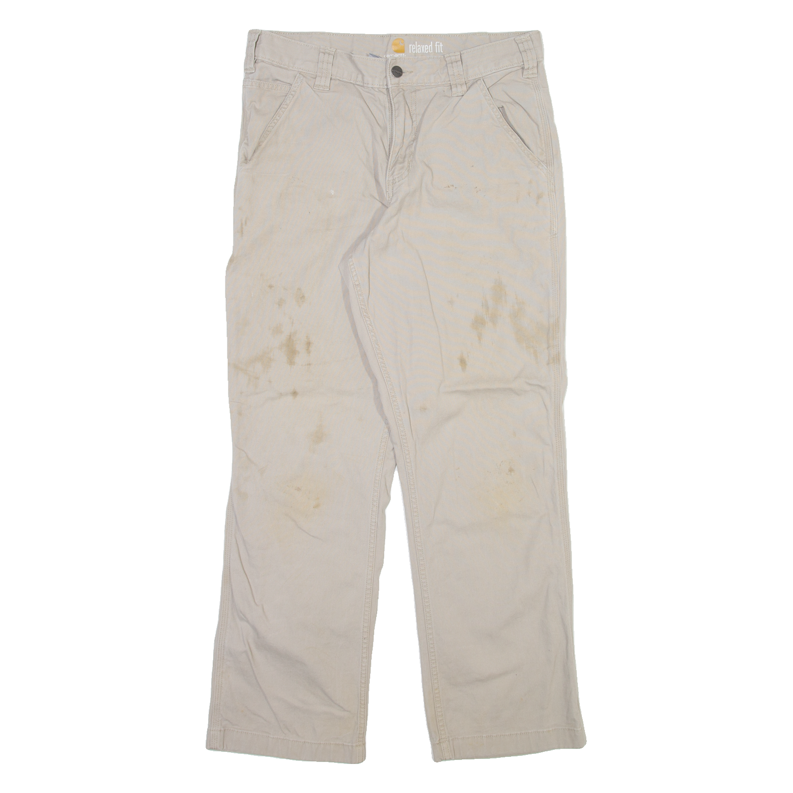 CARHARTT Mens Trousers Beige Relaxed Straight W32 L30 Refurbished - N/A refurbished available on Cerqular