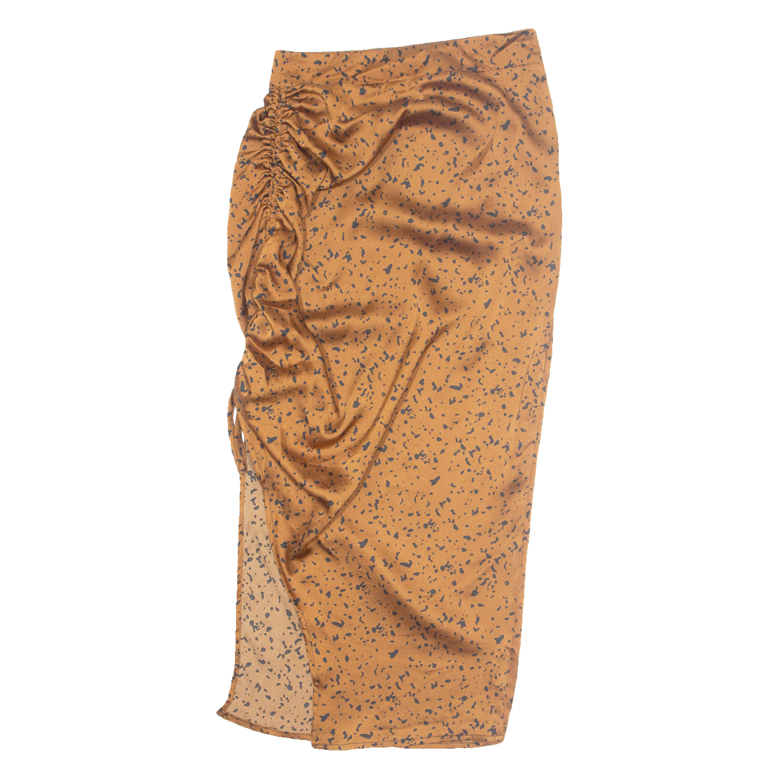 PRETTY LITTLE THING Ruched Womens Straight Skirt Brown Midi UK 8 Refurbished - N/A refurbished available on Cerqular