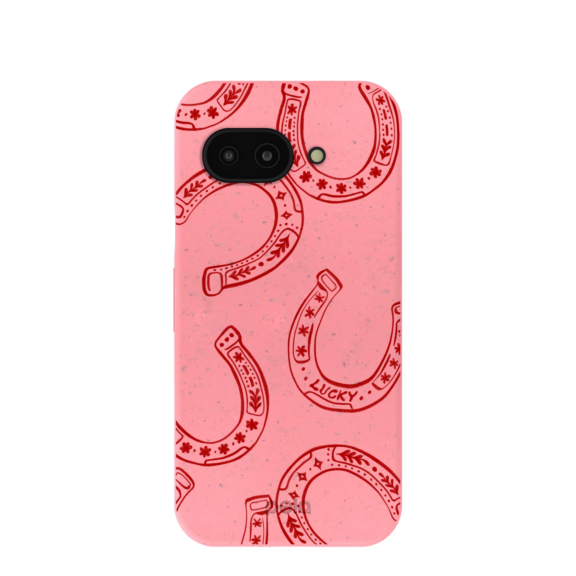 Bubblegum Pink Lucky Horseshoe Google Pixel 9a Case Refurbished - Pela Case refurbished available on Cerqular