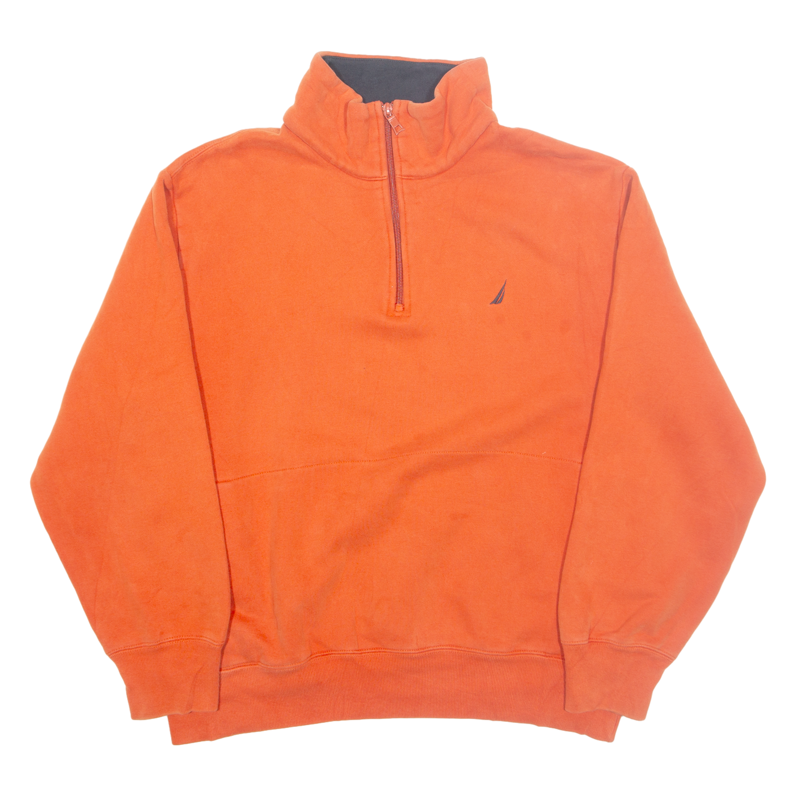 NAUTICA Mens Sweatshirt Orange 1/4 Zip M Refurbished - N/A refurbished available on Cerqular