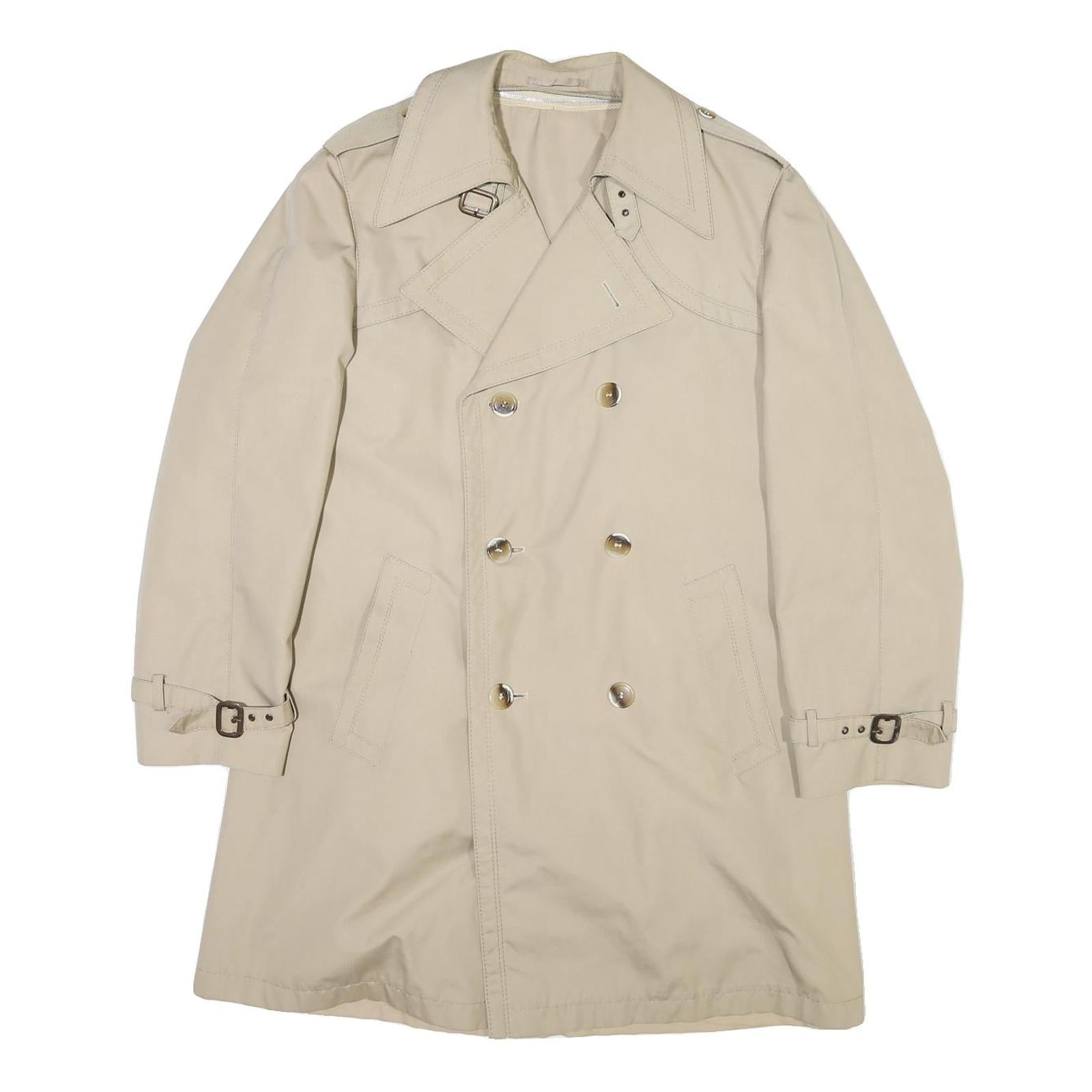 Womens Beige Cotton Blend Classic Jacket L Button Front Plain Stylish Refurbished - N/A refurbished available on Cerqular