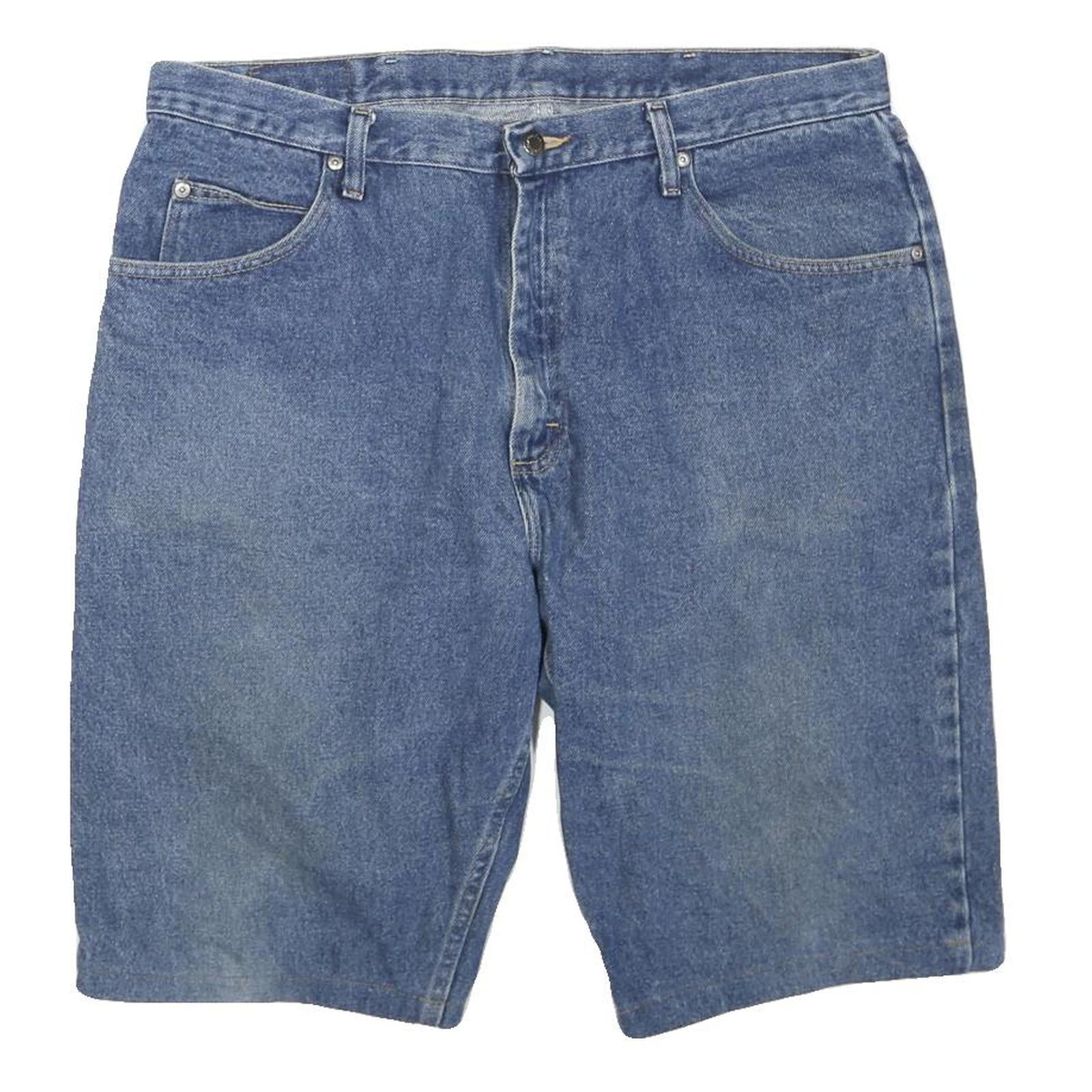 WRANGLER Mens Denim Blue Casual Shorts L W38 Cotton Blend Classic Fit Relaxed Refurbished - N/A refurbished available on Cerqular