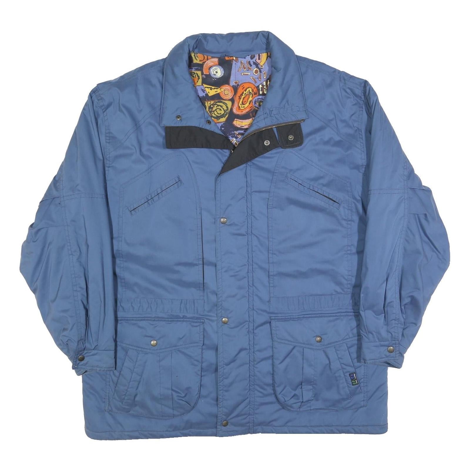 HD Mens Blue Cotton Blend Jacket XL Plain Zip Casual Outdoor Winter Wear Refurbished - N/A refurbished available on Cerqular