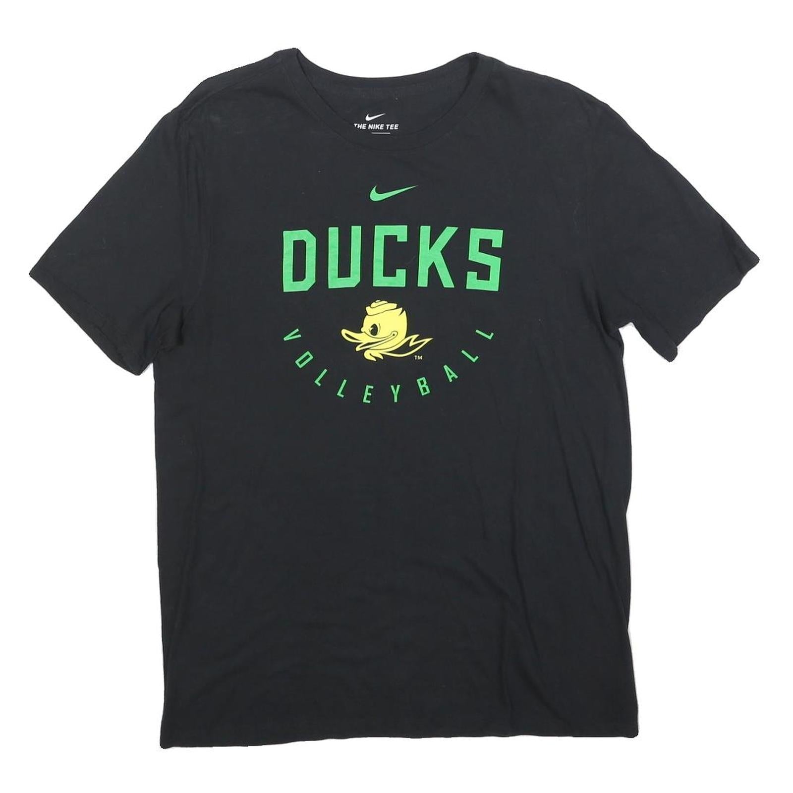 NIKE Mens Black Ducks Volleyball Graphic T-Shirt M Short Sleeve Crew Neck Refurbished - N/A refurbished available on Cerqular
