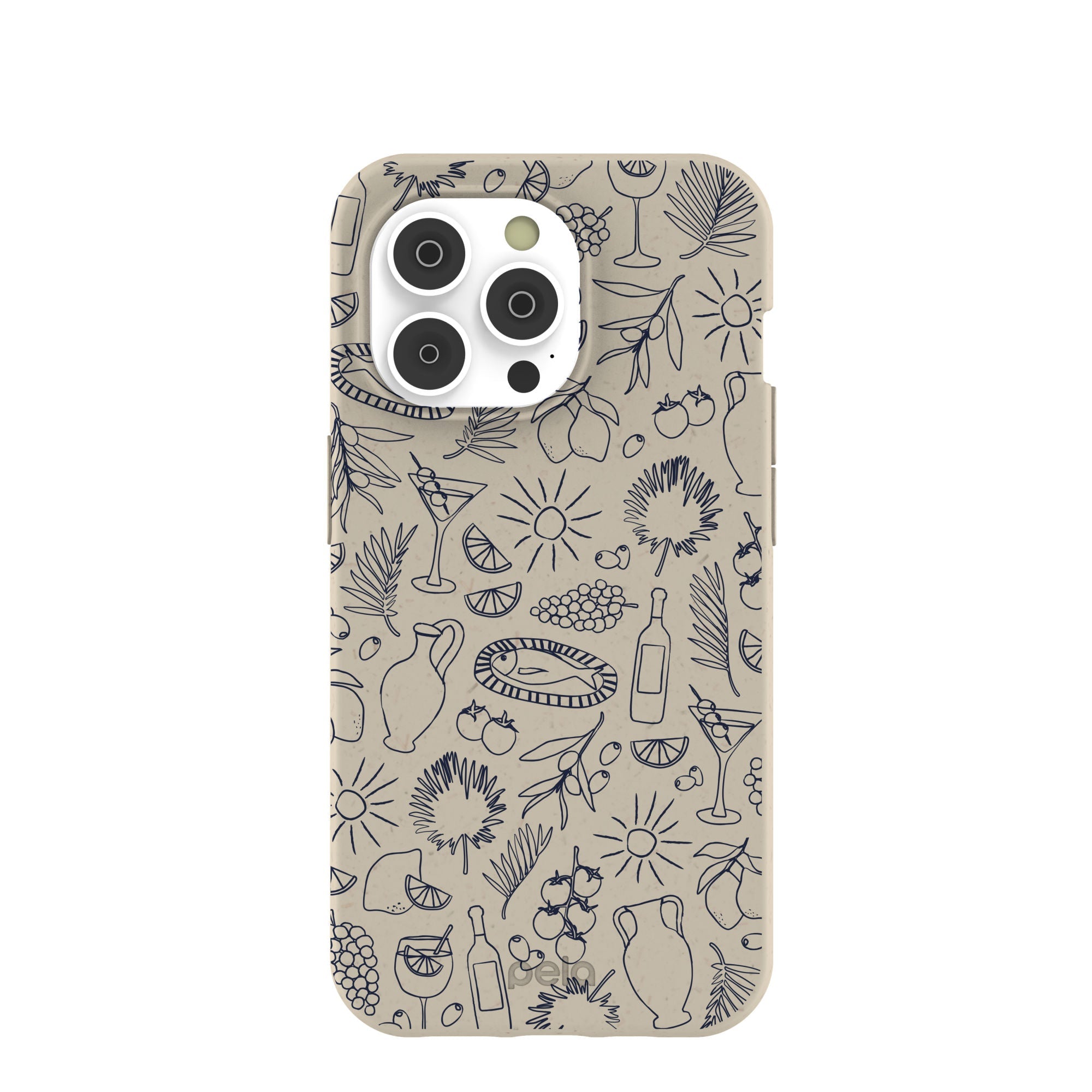 London Fog Mediterranean Moments iPhone 14 Pro Case Refurbished - Pela Case refurbished available on Cerqular