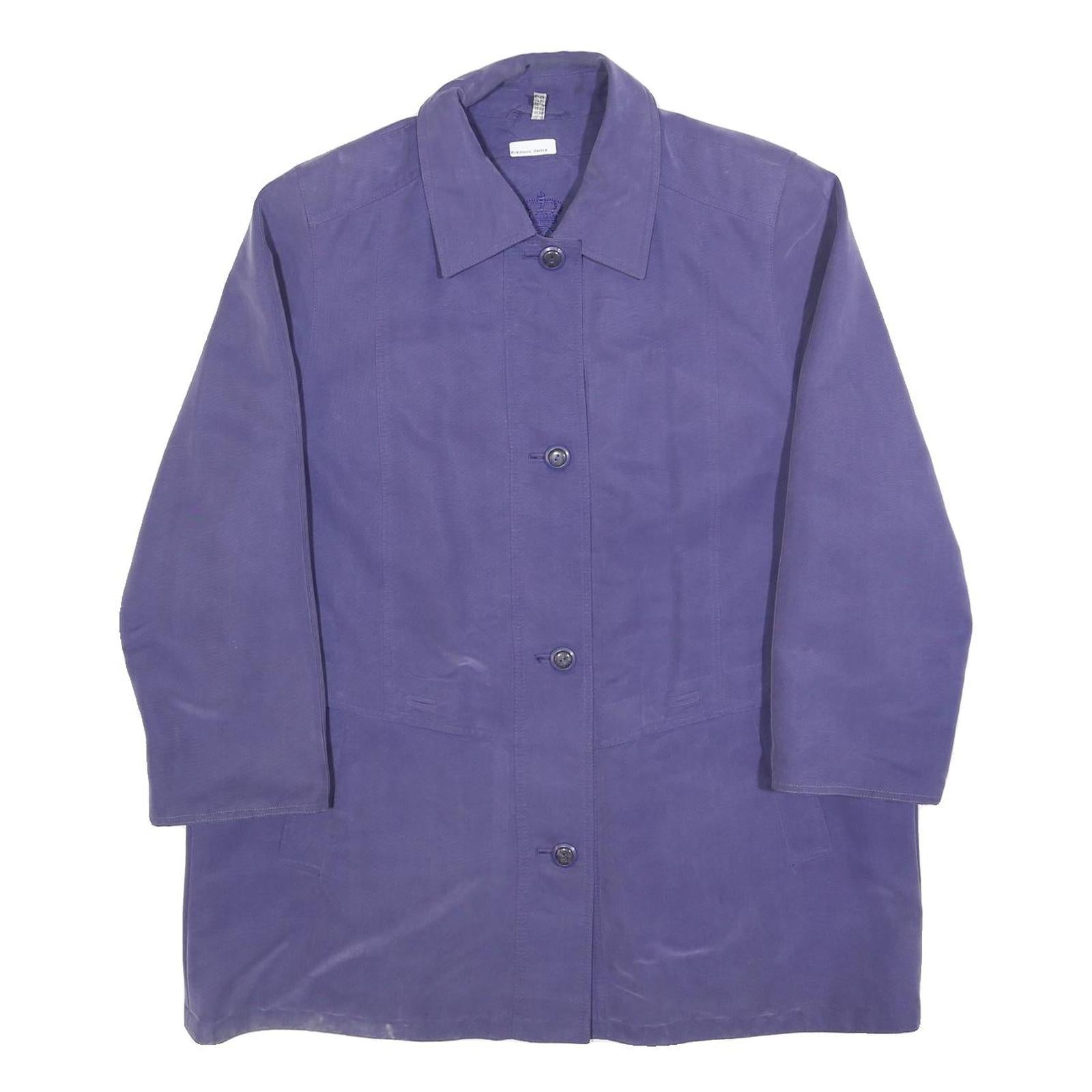 Womens Purple Button Jacket UK 18 Polyester Blend Classic Plain Stylish Refurbished - N/A refurbished available on Cerqular