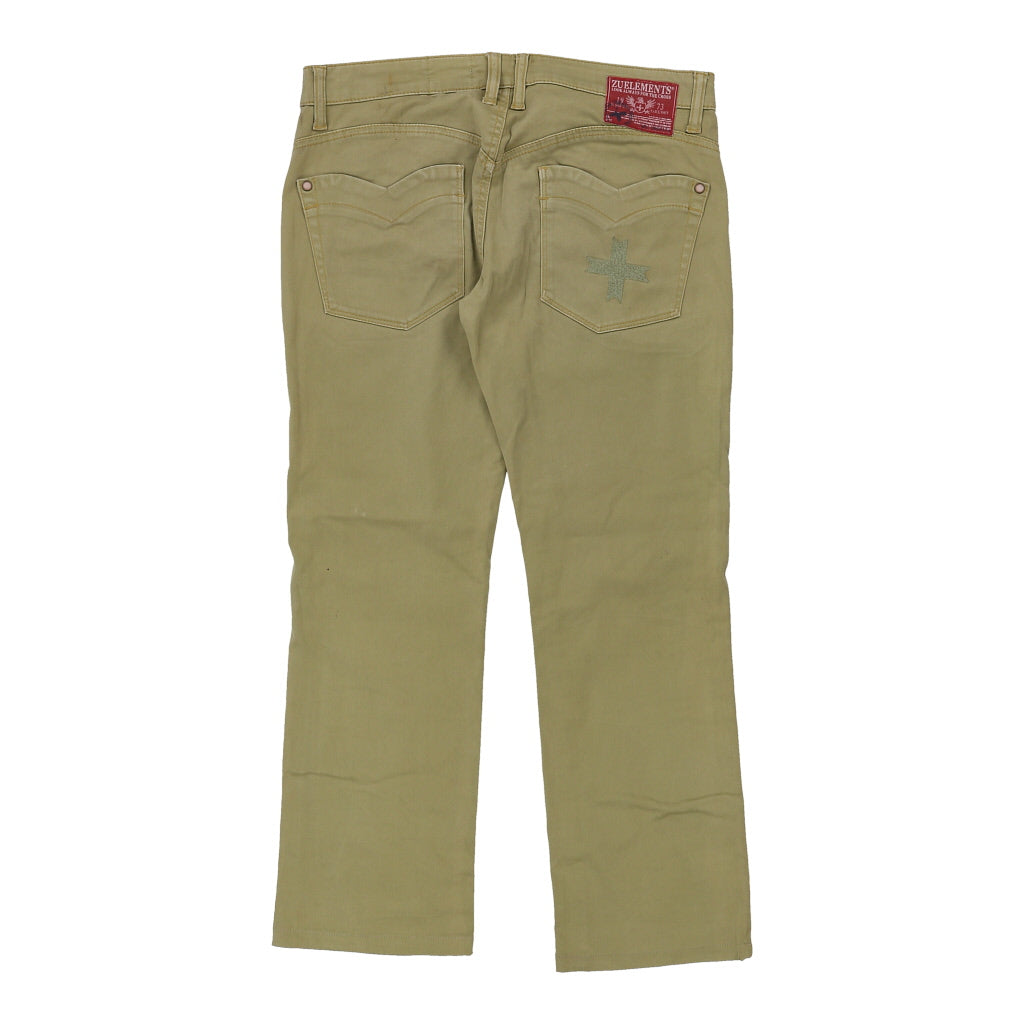 Zu Trousers - 34W UK 10 Green Cotton Refurbished - Thrifted (note: this is a term often used to describe second- refurbished available on Cerqular