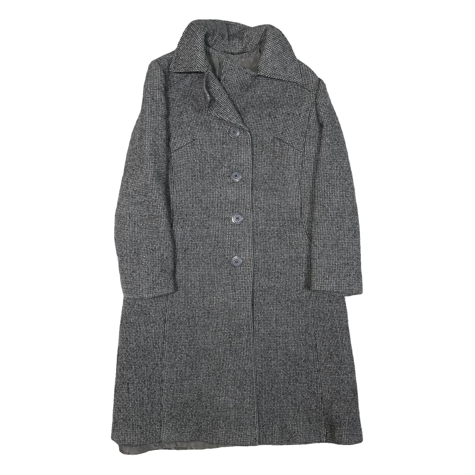Womens Grey Wool Button Closure Classic Jacket S Woven Plain Stylish Warm Refurbished - N/A refurbished available on Cerqular