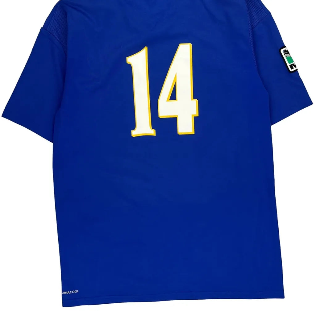 Appleton Adidas Football Football Shirt - Medium Blue Polyester Refurbished - Thrifted (note: this is a term often used to describe second- refurbished available on Cerqular