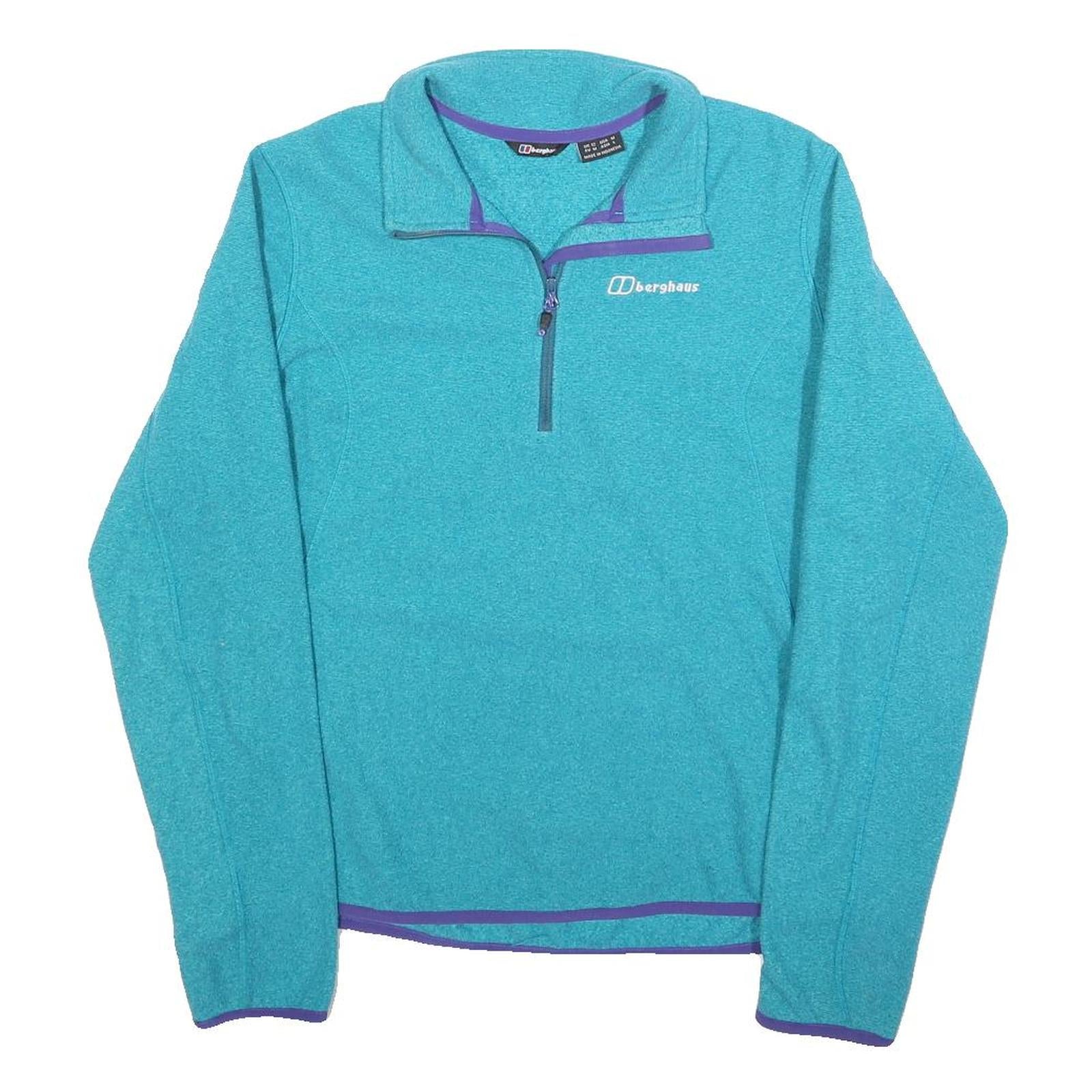 BERGHAUS Womens Blue Patterned Jumper 1/4 Zip Pullover UK 14 Outdoor Activewear Refurbished - N/A refurbished available on Cerqular
