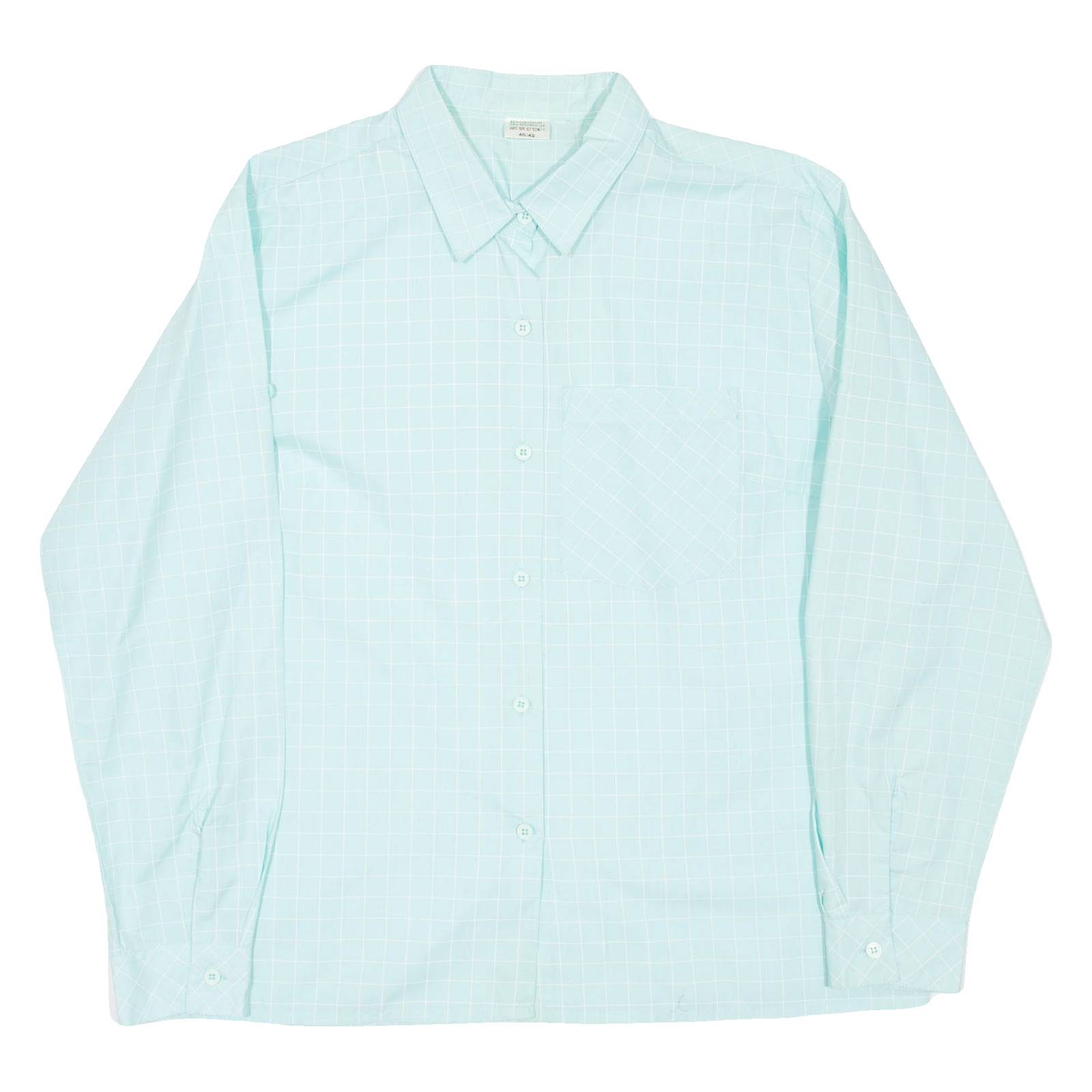 Mens Shirt Blue Check Long Sleeve L Refurbished - N/A refurbished available on Cerqular