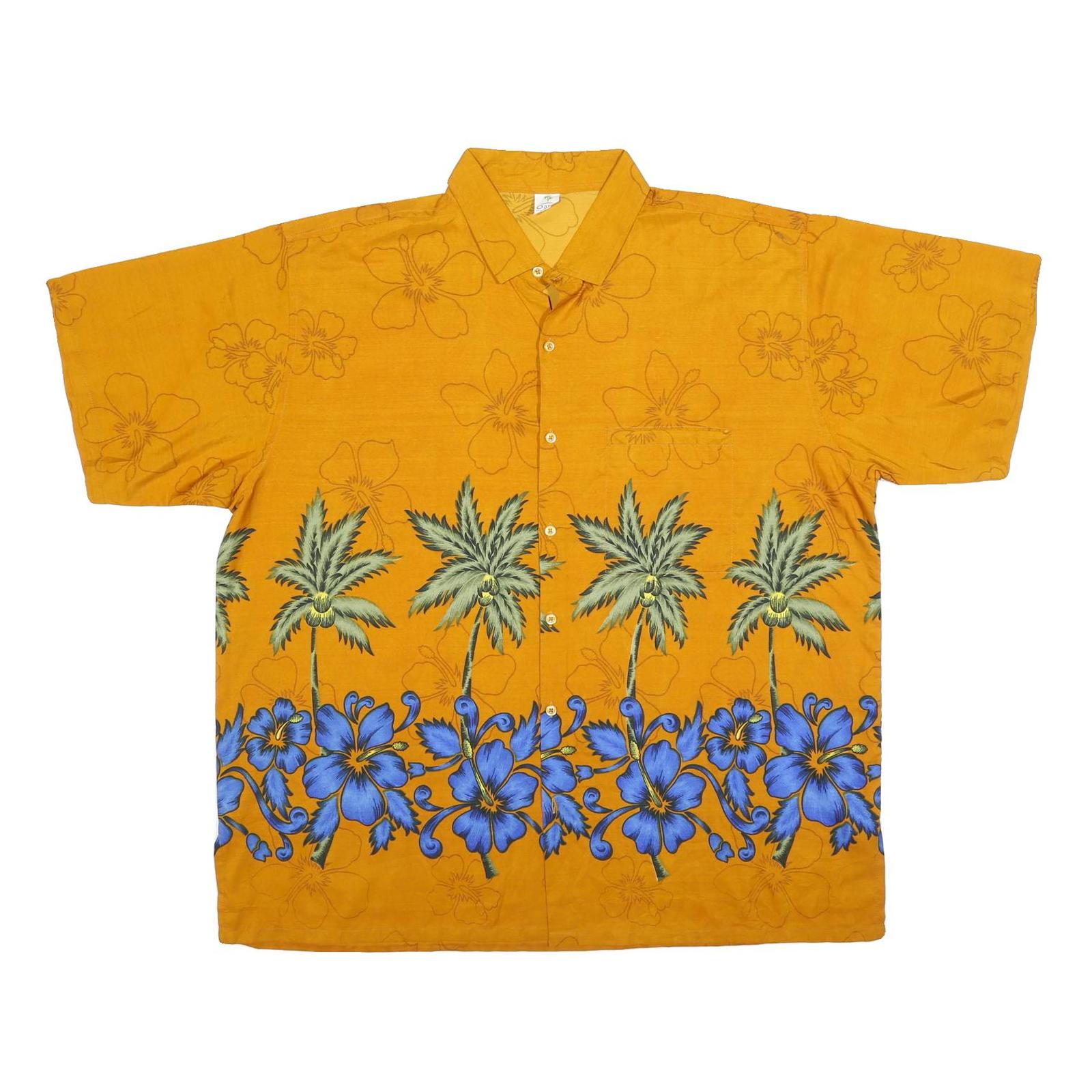 OASIS Mens Yellow & Blue Hawaiian Shirt XL Tropical Floral Palm Pattern Refurbished - N/A refurbished available on Cerqular