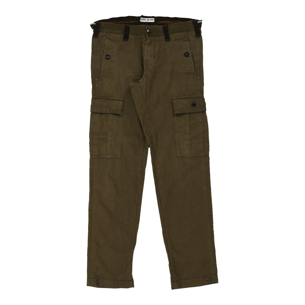 Age 10 Stone Island Trousers - 28W 27L Khaki Cotton Blend | Size: 28"" waist Refurbished - N/A (Preloved Designer is not a specific brand, it refurbished available on Cerqular