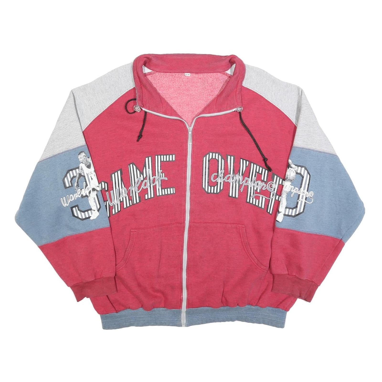 Mens Red & Grey Cotton Blend Zip Jacket XL Colourblock Graphic Casual Refurbished - N/A refurbished available on Cerqular