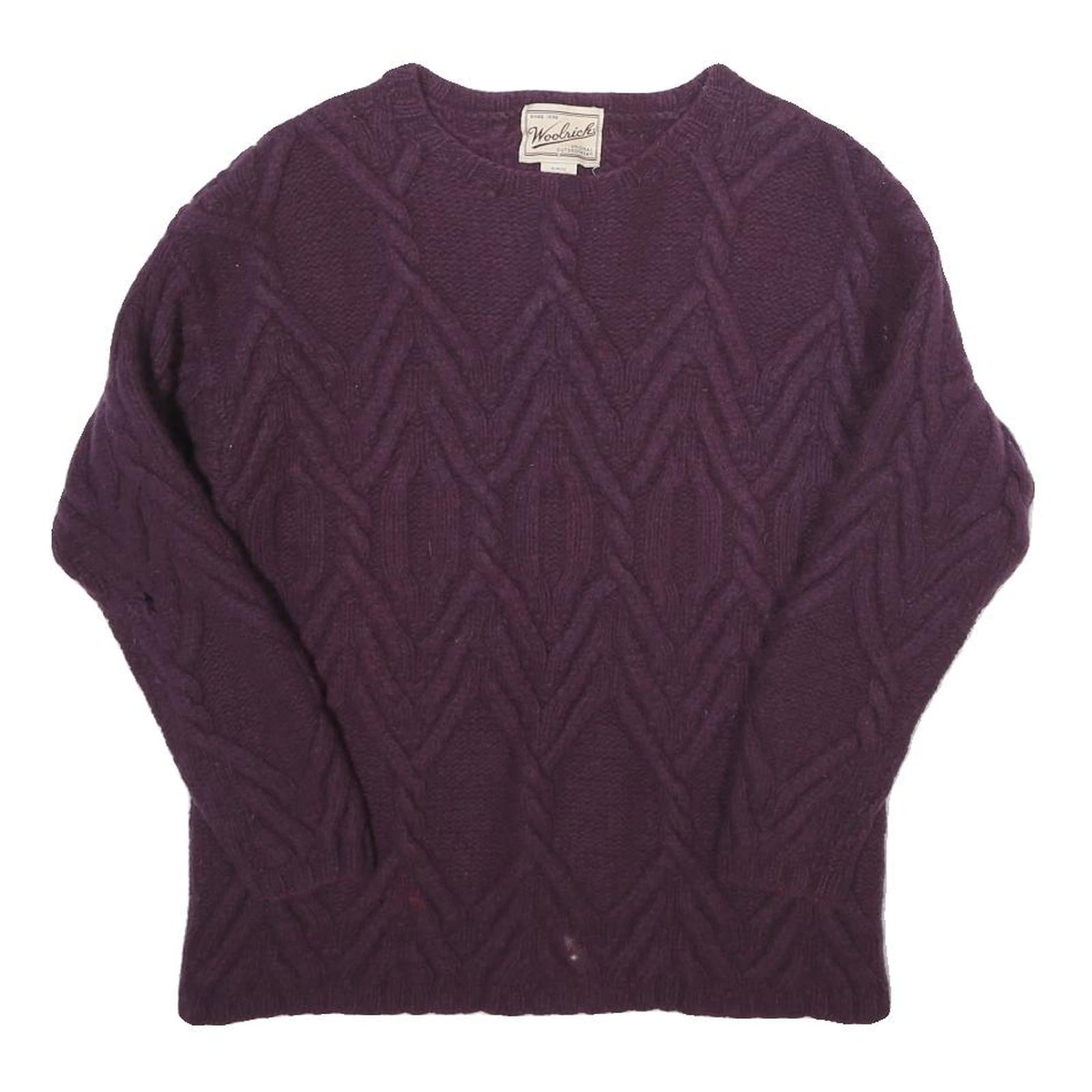 WOOLRICH Womens Purple Patterned Pullover Jumper Cable Knit S Soft Warm Refurbished - N/A refurbished available on Cerqular