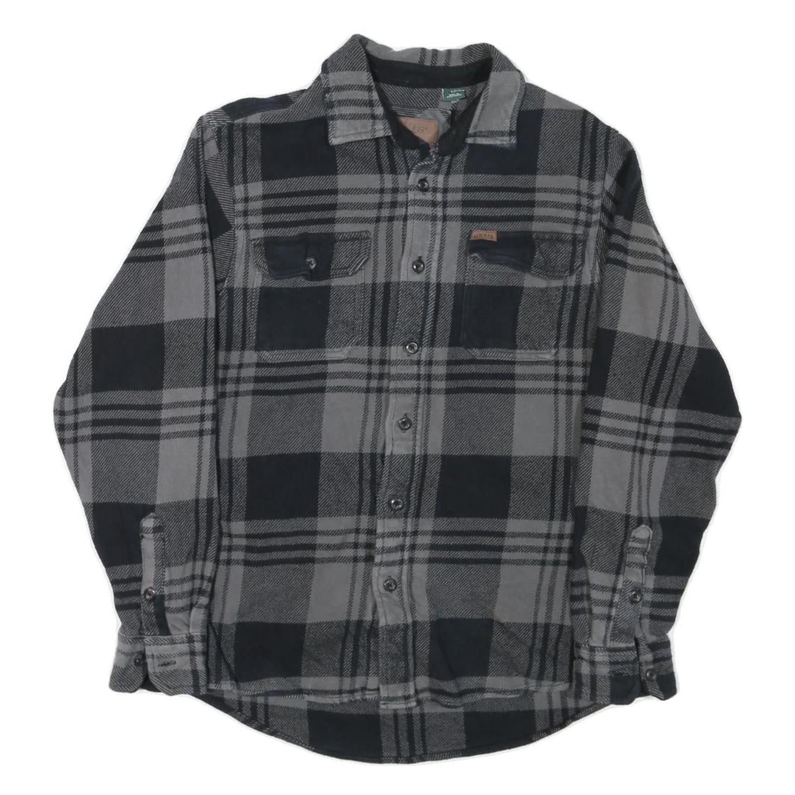 ORVIS Mens Black & Grey Check Shirt S Classic Cotton Blend Button Front Refurbished - N/A refurbished available on Cerqular