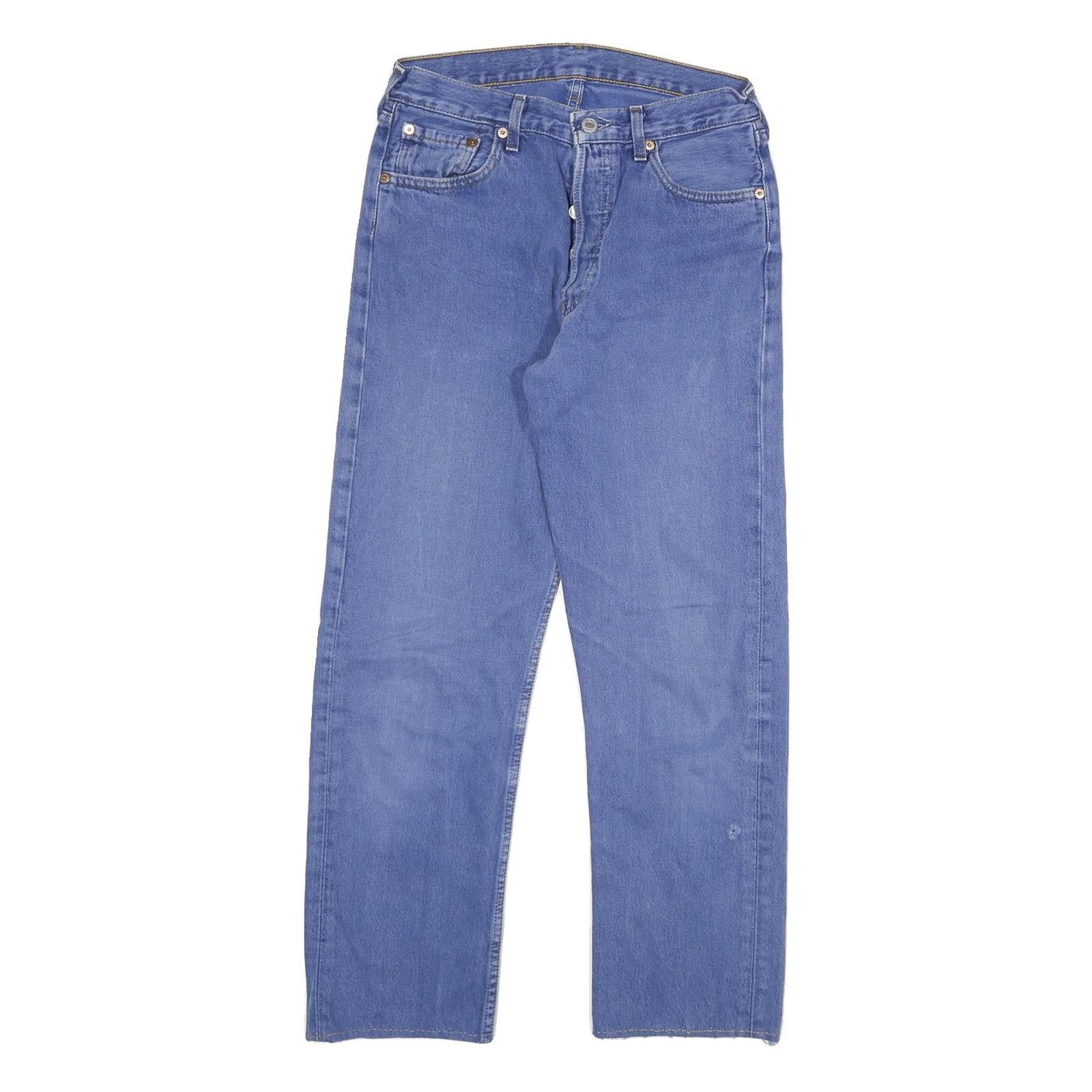 LEVI'S Mens Blue Regular Straight Denim Rinse W26 L26 Stylish Jeans Refurbished - N/A refurbished available on Cerqular