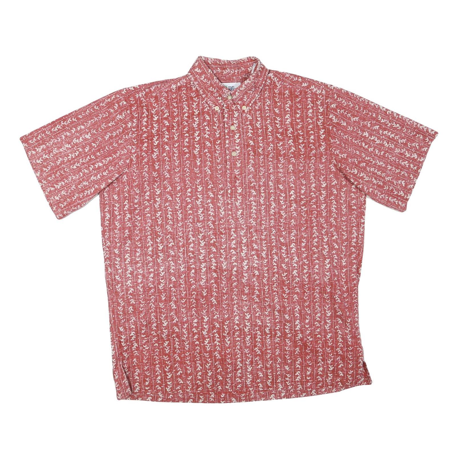 REYN SPOONER Mens Red & White Patterned Shirt M Cotton Blend Button Collar Refurbished - N/A refurbished available on Cerqular