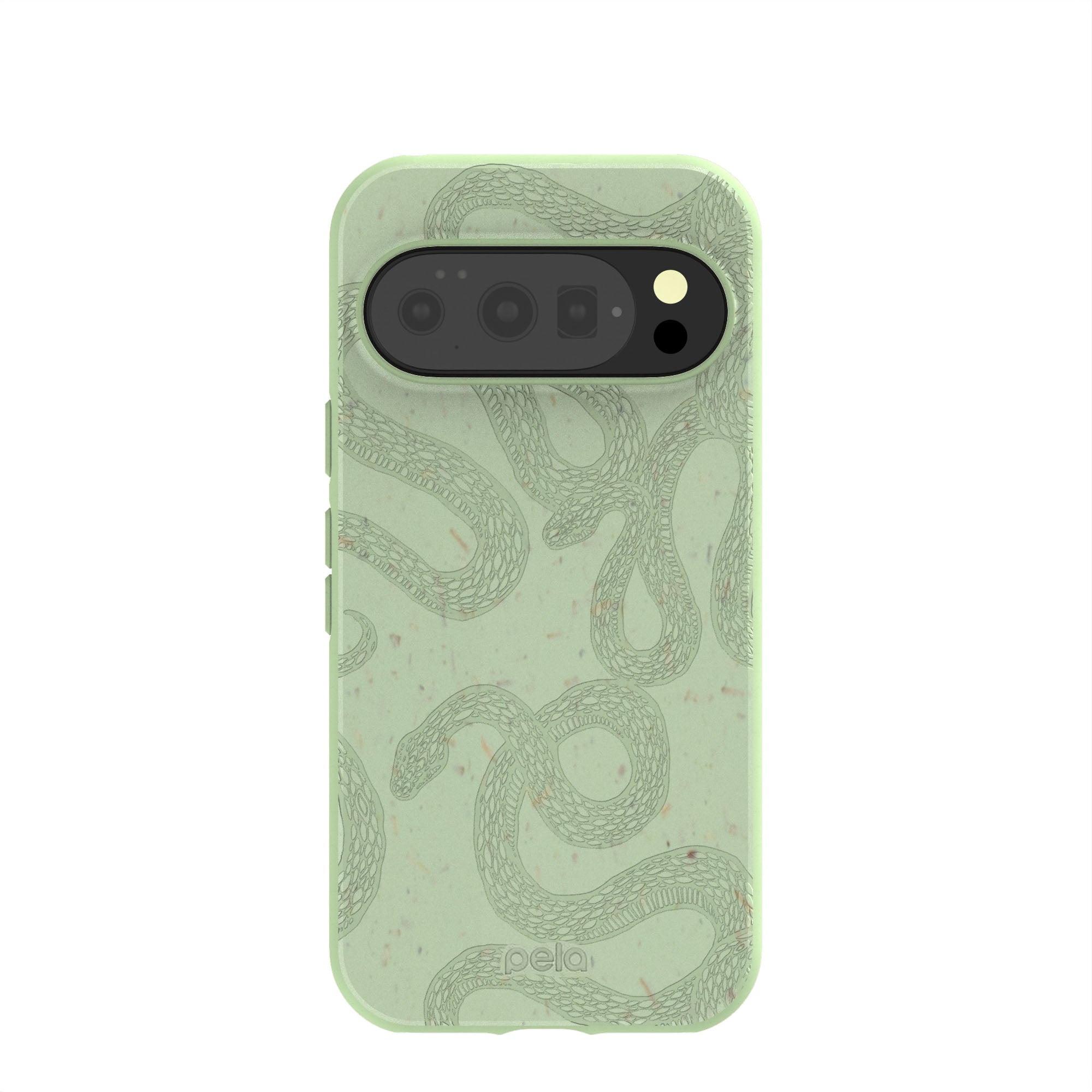 Sage Green Snaky Google Pixel 10/10 Pro Case Refurbished - Pela Case refurbished available on Cerqular