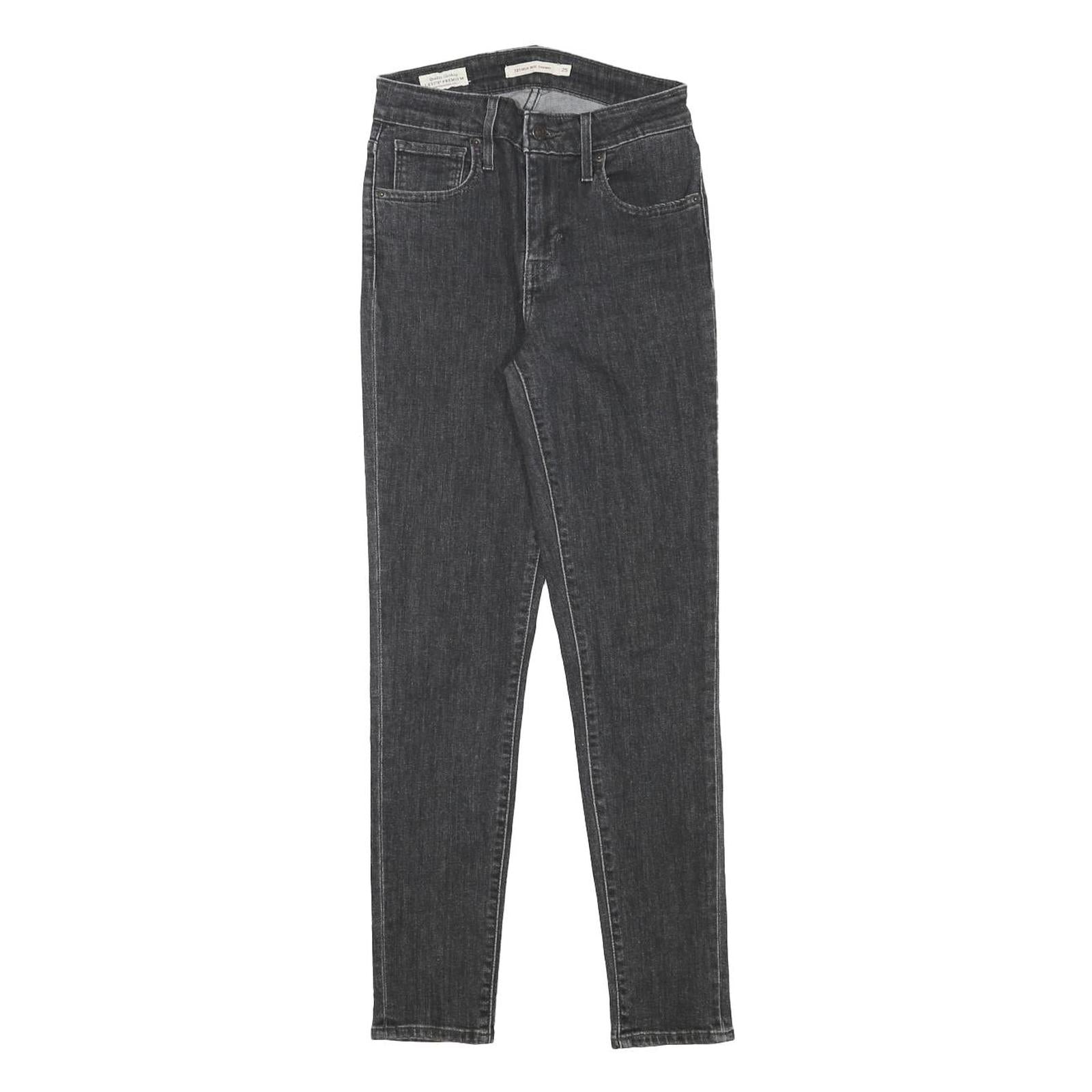 LEVI'S 721 Womens Jeans Black Slim Skinny Denim Medium W23 L27 Zip Closure Refurbished - N/A refurbished available on Cerqular