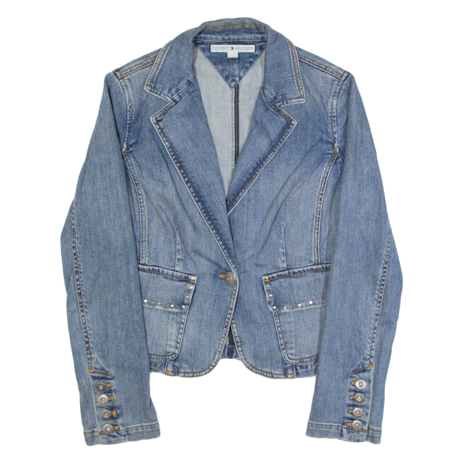 TOMMY HILFIGER Womens Denim Jacket Blue S Refurbished - N/A refurbished available on Cerqular